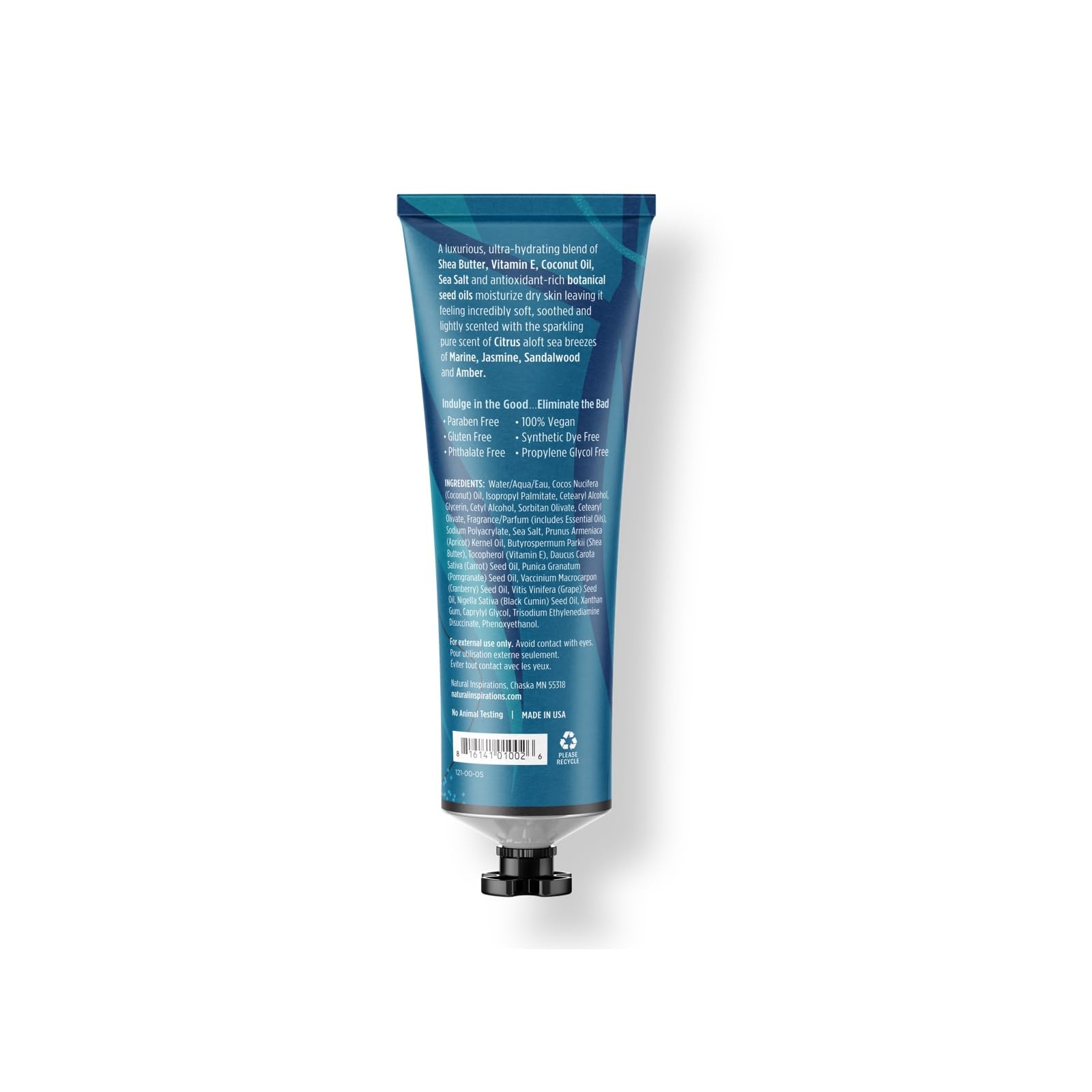 Natural Inspirations Sea Salt Citrus Hand Creme 3.4oz – Ultra-Hydrating with ExSeed Antioxidant Complex