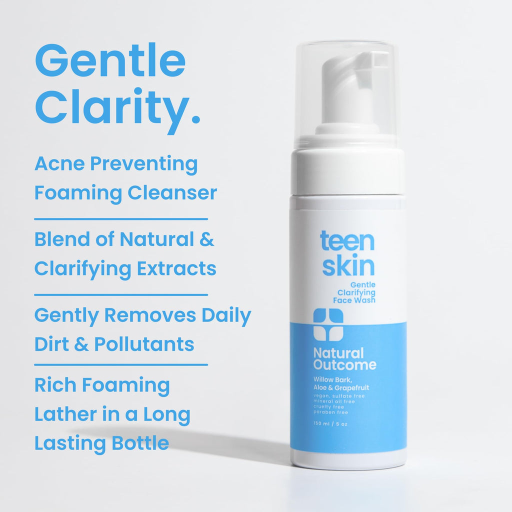 Natural Outcome Teen Skin Face Wash – Gentle Foaming Daily Cleanser for Teens (5 oz)
