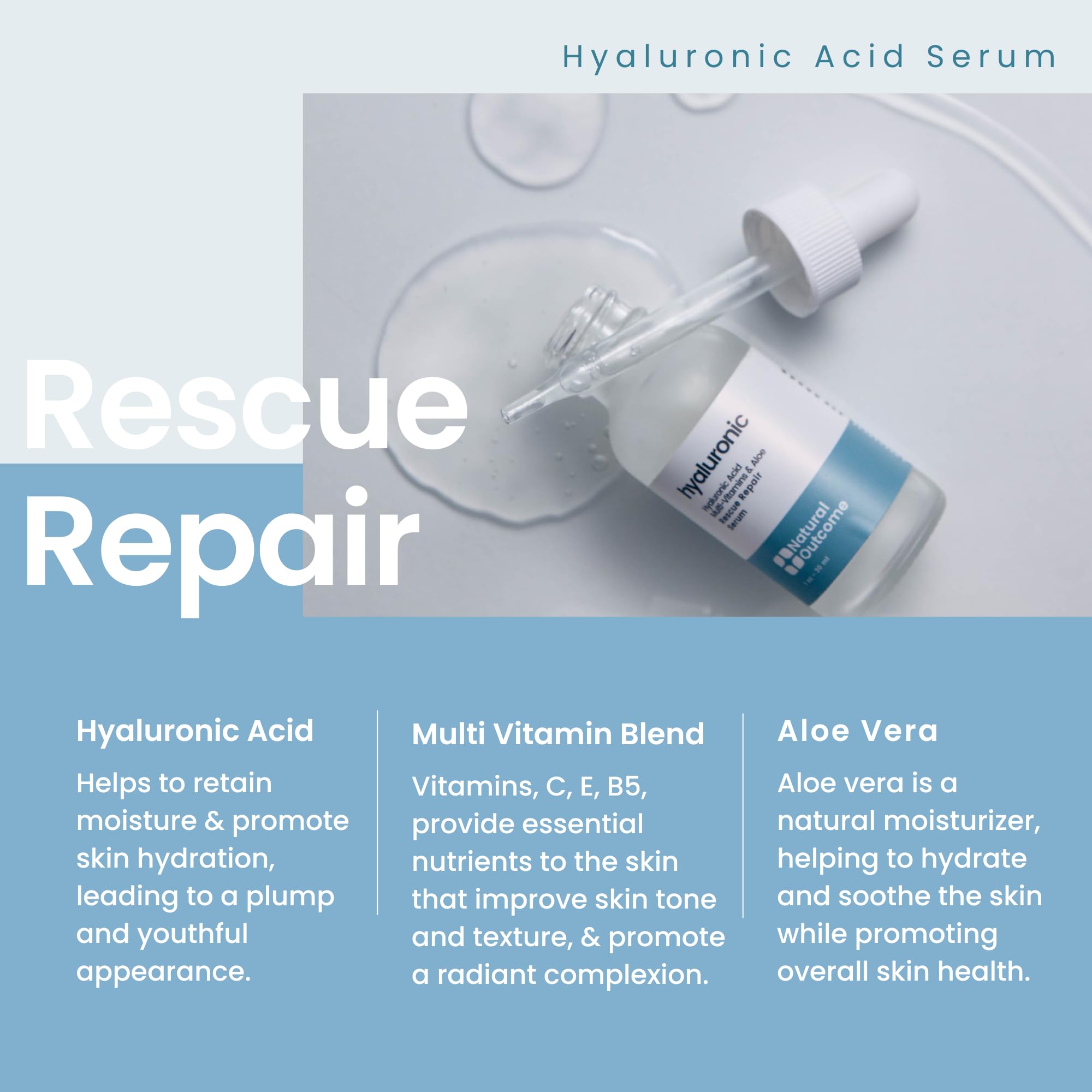 Natural Outcome Hydrating Hyaluronic Acid Serum + Retinol Facial Serum Set | 1 oz Each