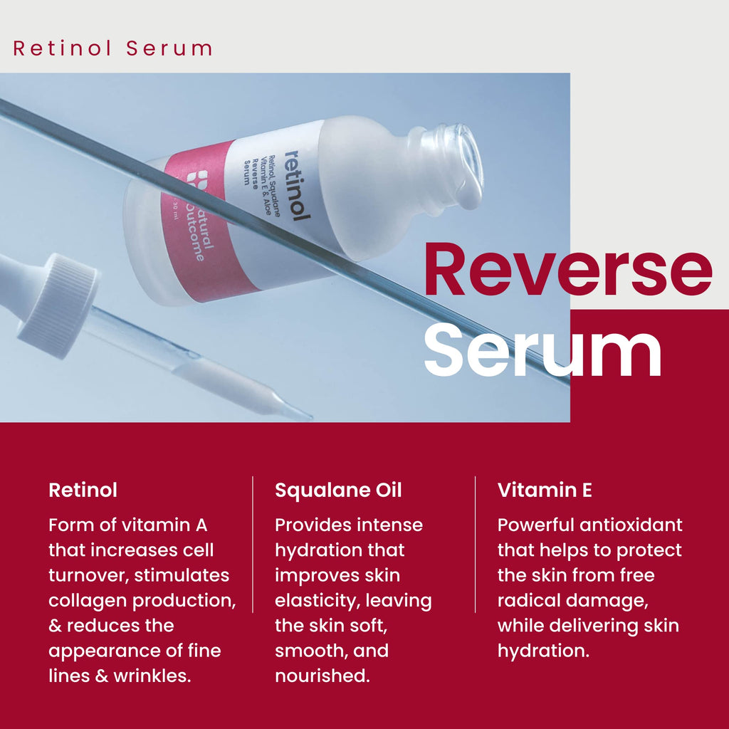 Natural Outcome Hydrating Hyaluronic Acid Serum + Retinol Facial Serum Set | 1 oz Each