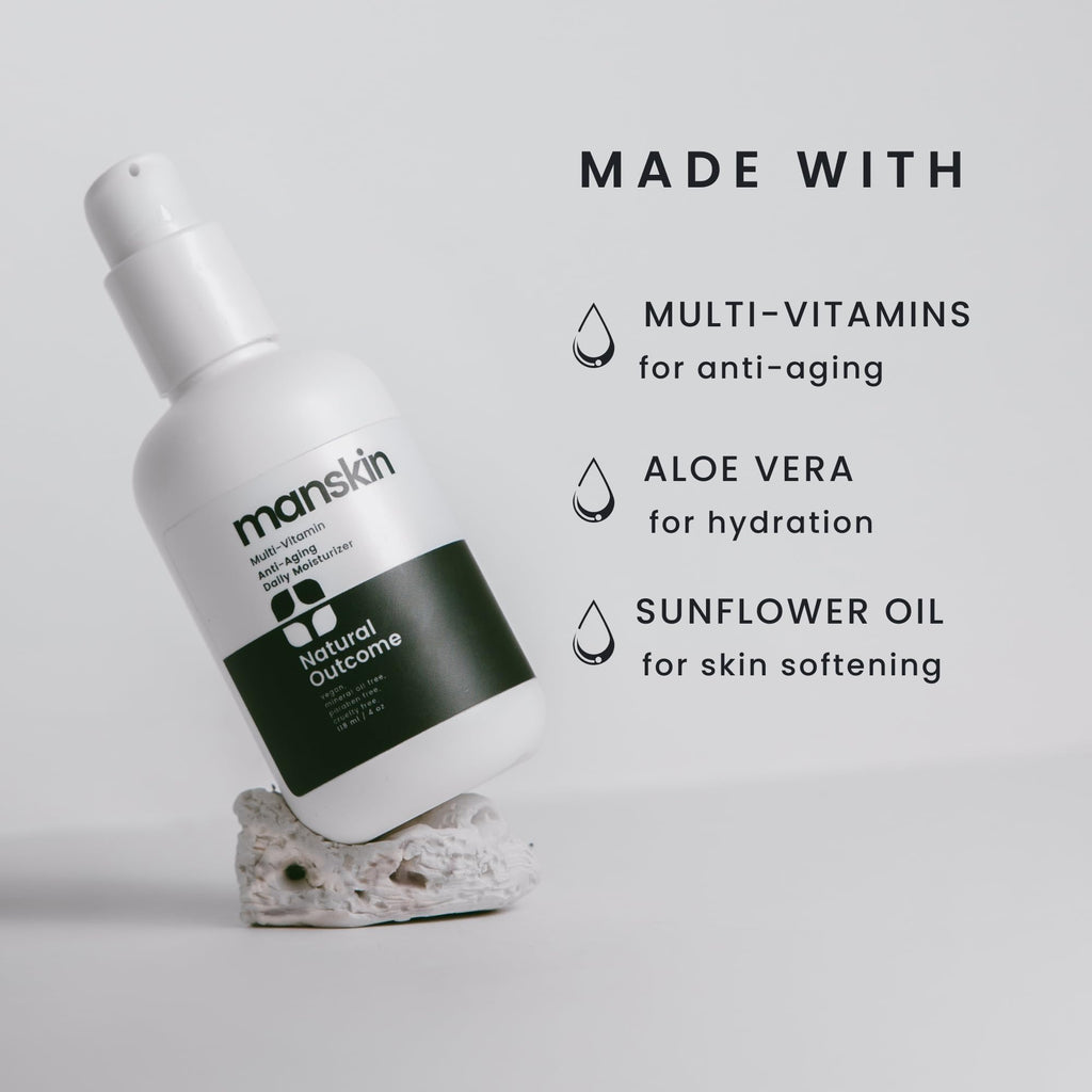 Natural Outcome Man Skin Moisturizer – Anti-Aging Daily Face Cream for Men (4 oz)