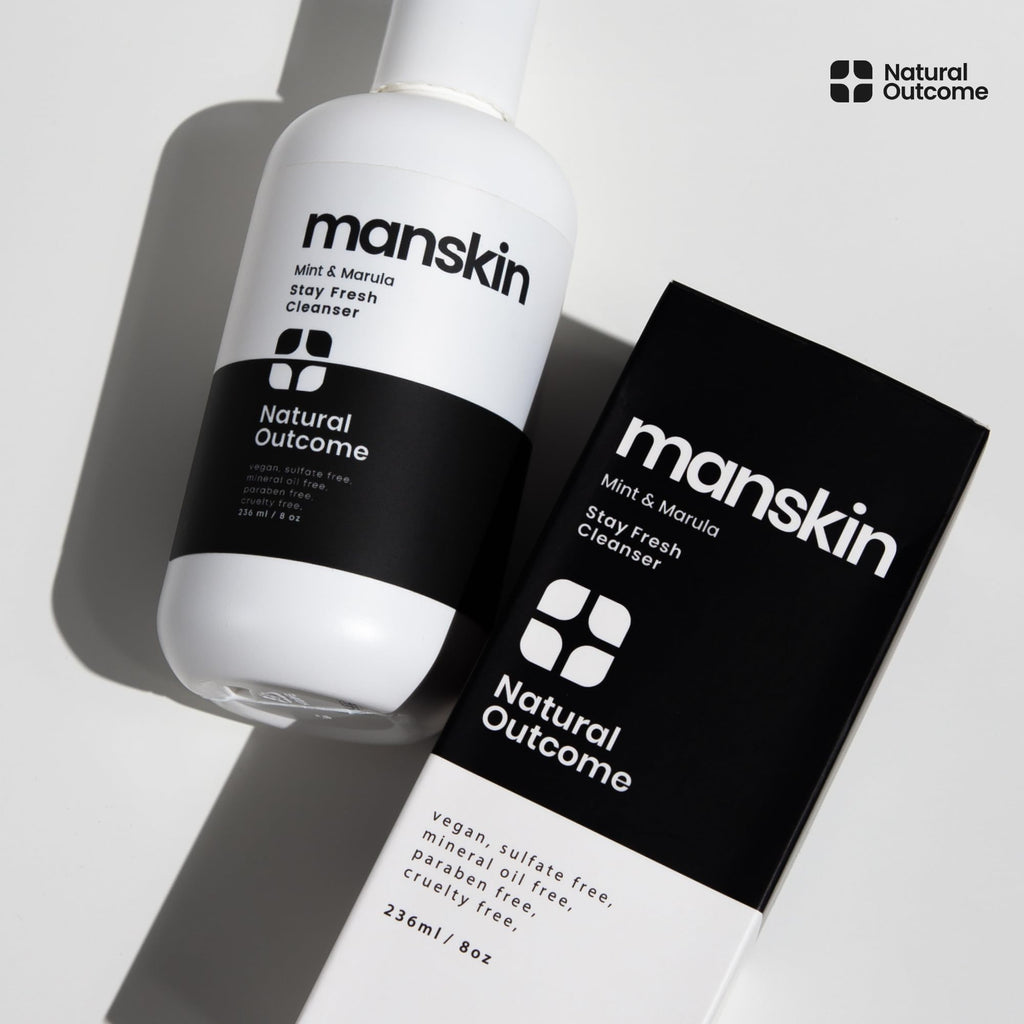 Natural Outcome Men's Face Wash Cleansing Gel with Mint and Marula Oil – Sulfate Free, 8 oz