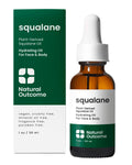 Natural Outcome Pure Squalane Oil — 100% Plant-Derived, Weightless Moisturizer for Face, Body, Hair & Lips | 1 oz