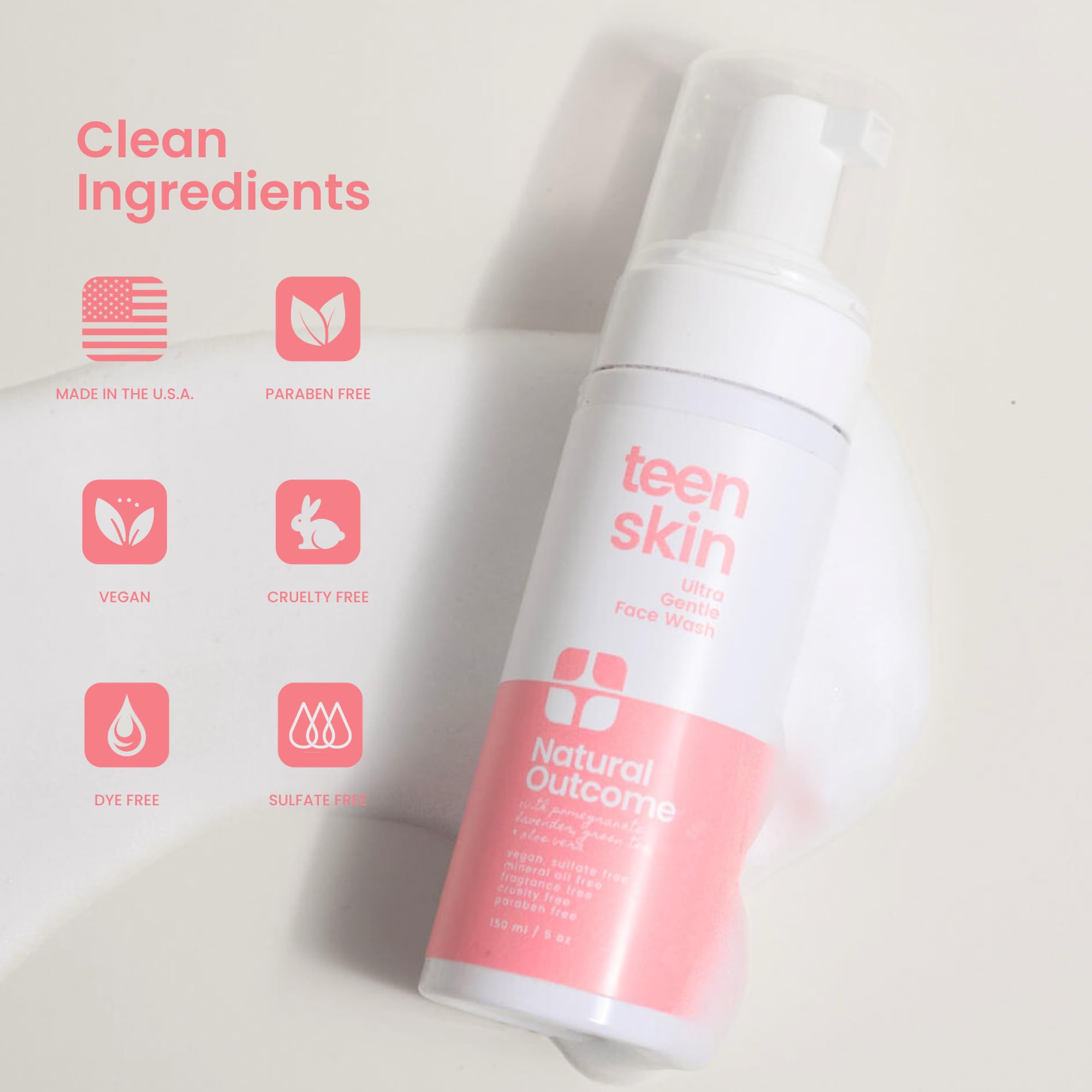 Natural Outcome Teen Skin Ultra Gentle Face Wash – 5 oz