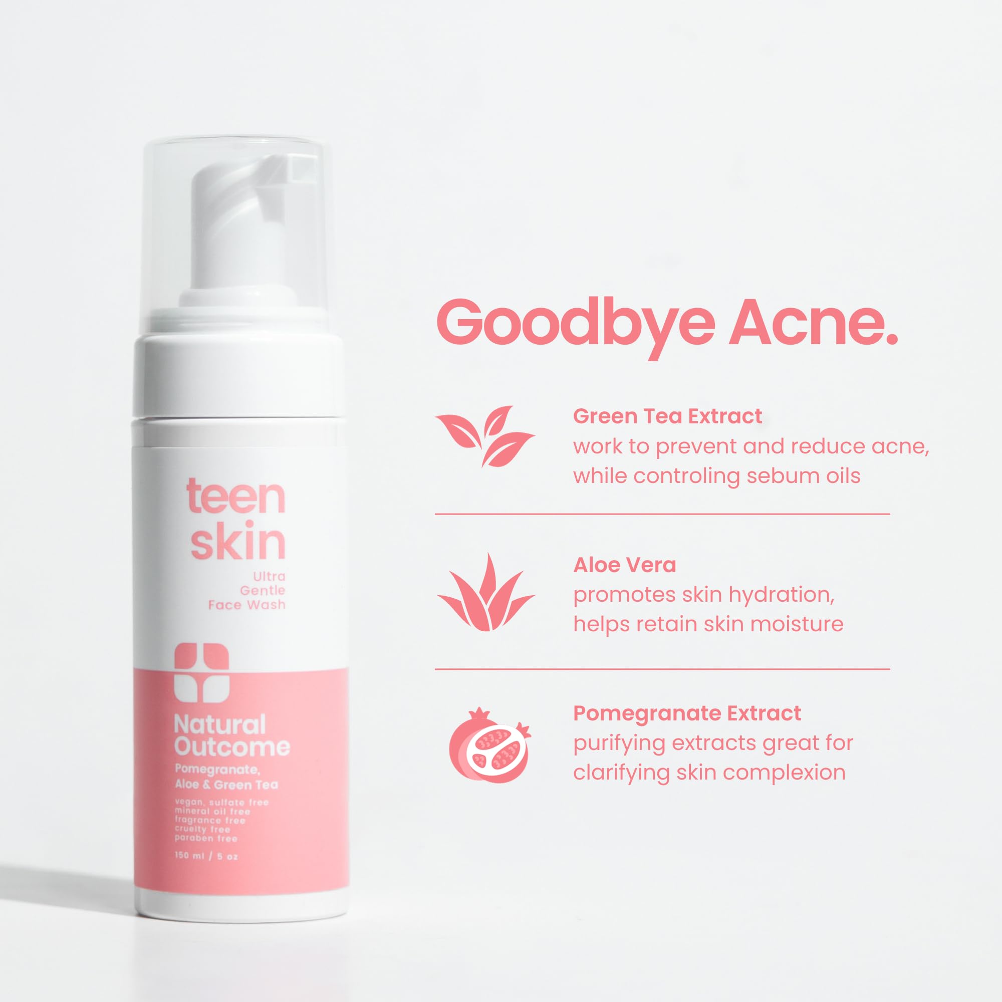 Natural Outcome Teen Skin Ultra Gentle Face Wash – 5 oz