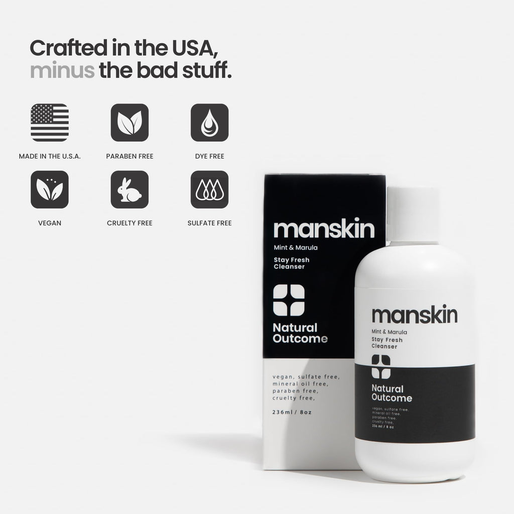 Natural Outcome Men's Face Wash Cleansing Gel with Mint and Marula Oil – Sulfate Free, 8 oz
