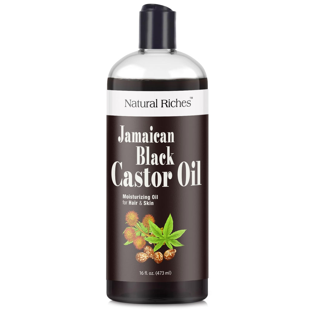 Natural Riches Jamaican Black Castor Oil – Organic Cold-Pressed, 16 oz for Hair, Skin, Lashes