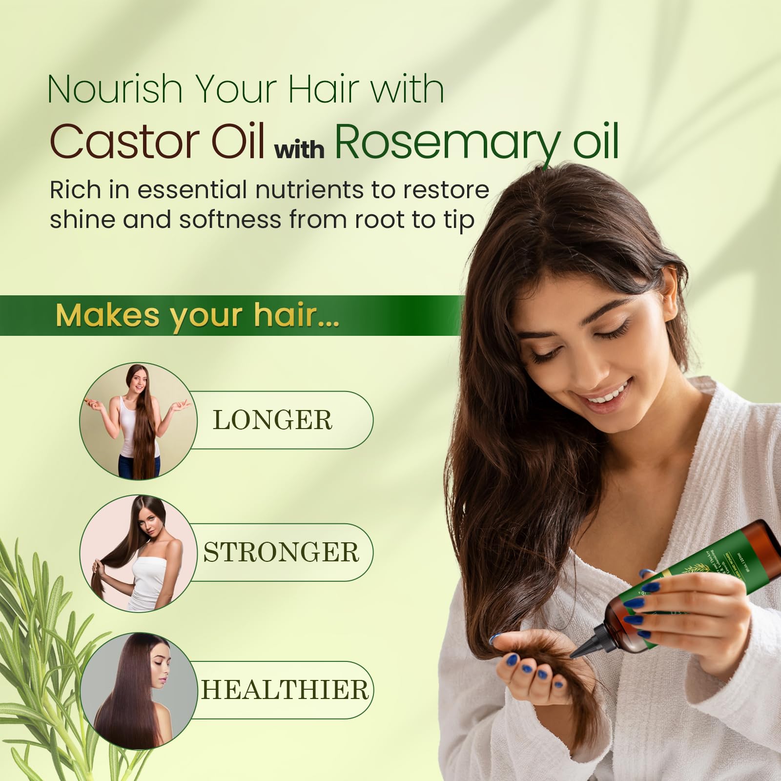 Natural Riches Castor Oil with Rosemary – 8 oz for Stronger, Fuller Hair Growth