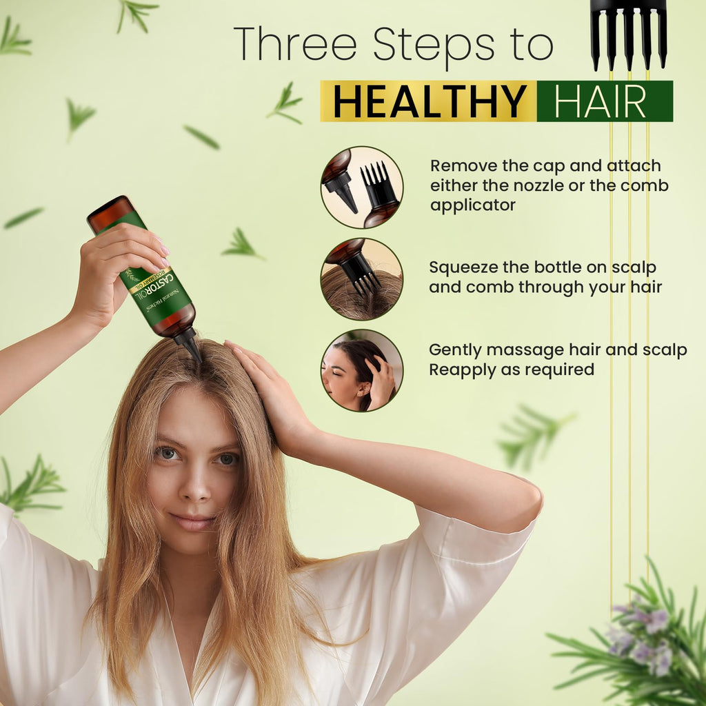 Natural Riches Castor Oil with Rosemary – 8 oz for Stronger, Fuller Hair Growth
