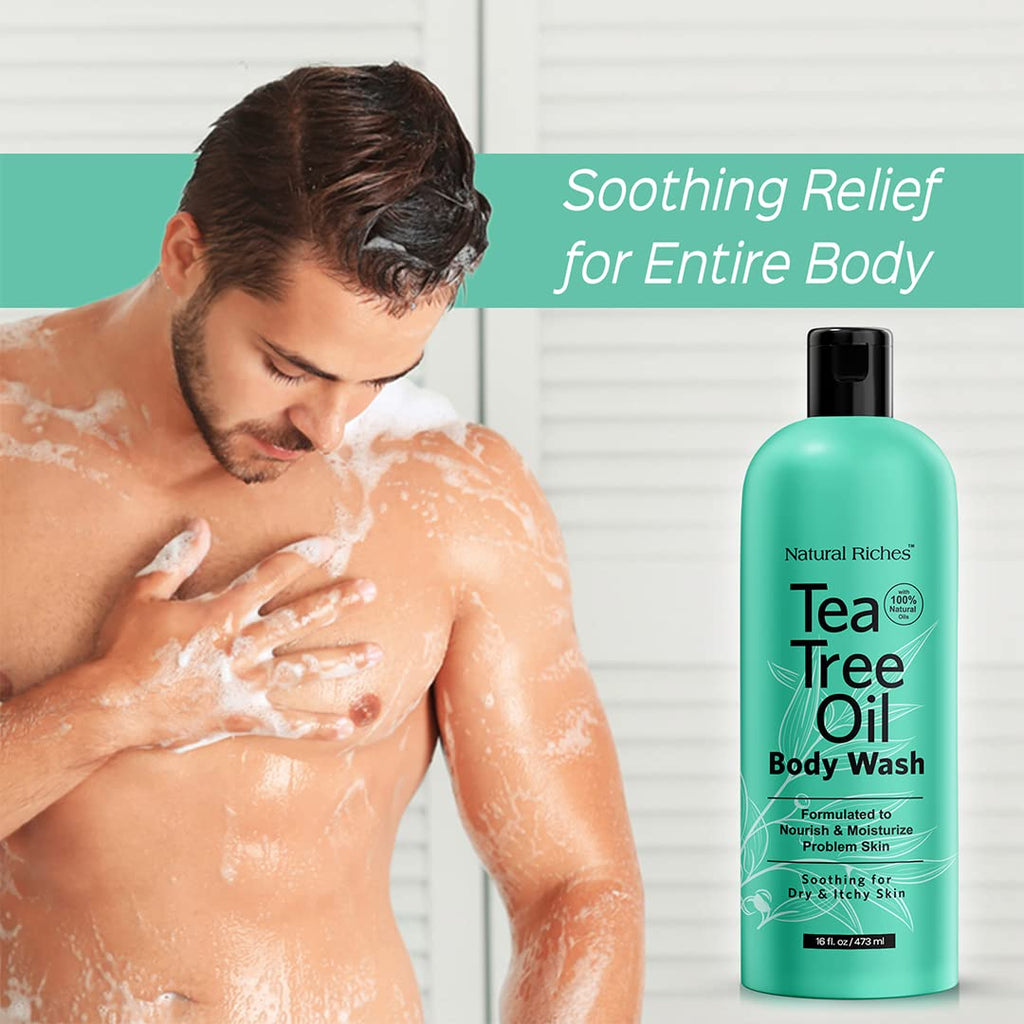 Natural Riches Tea Tree Body Wash for Men & Women – 16 oz, All Skin Types