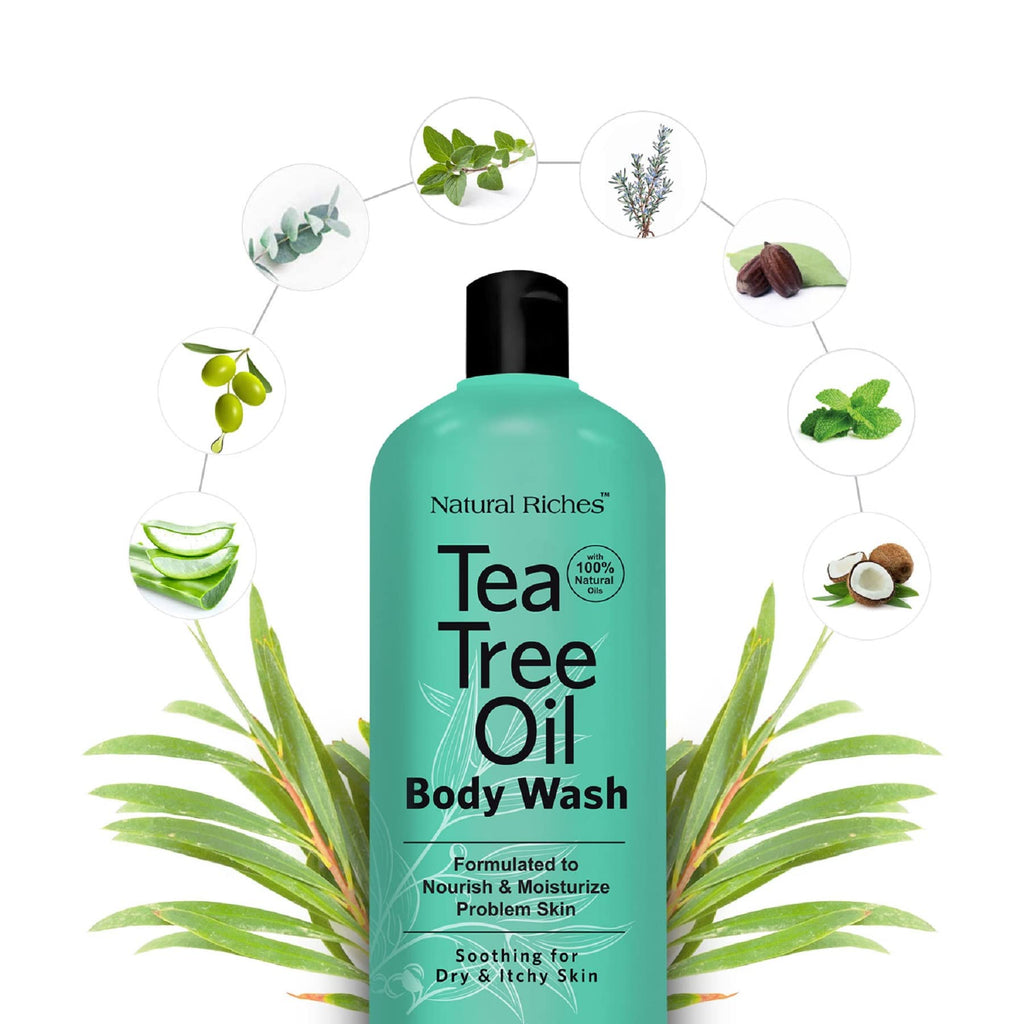 Natural Riches Tea Tree Body Wash for Men & Women – 16 oz, All Skin Types