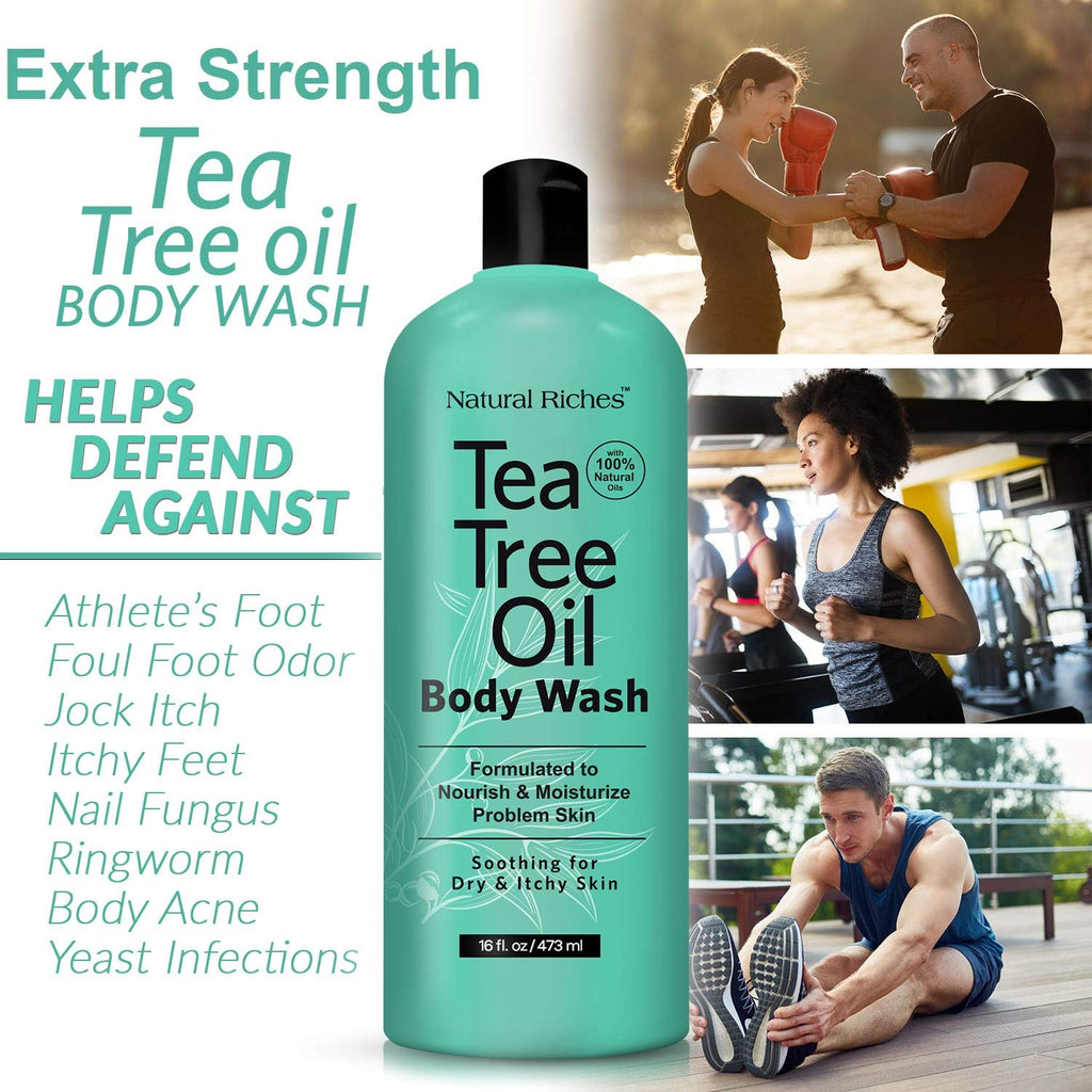 Natural Riches Tea Tree Body Wash for Men & Women – 16 oz, All Skin Types