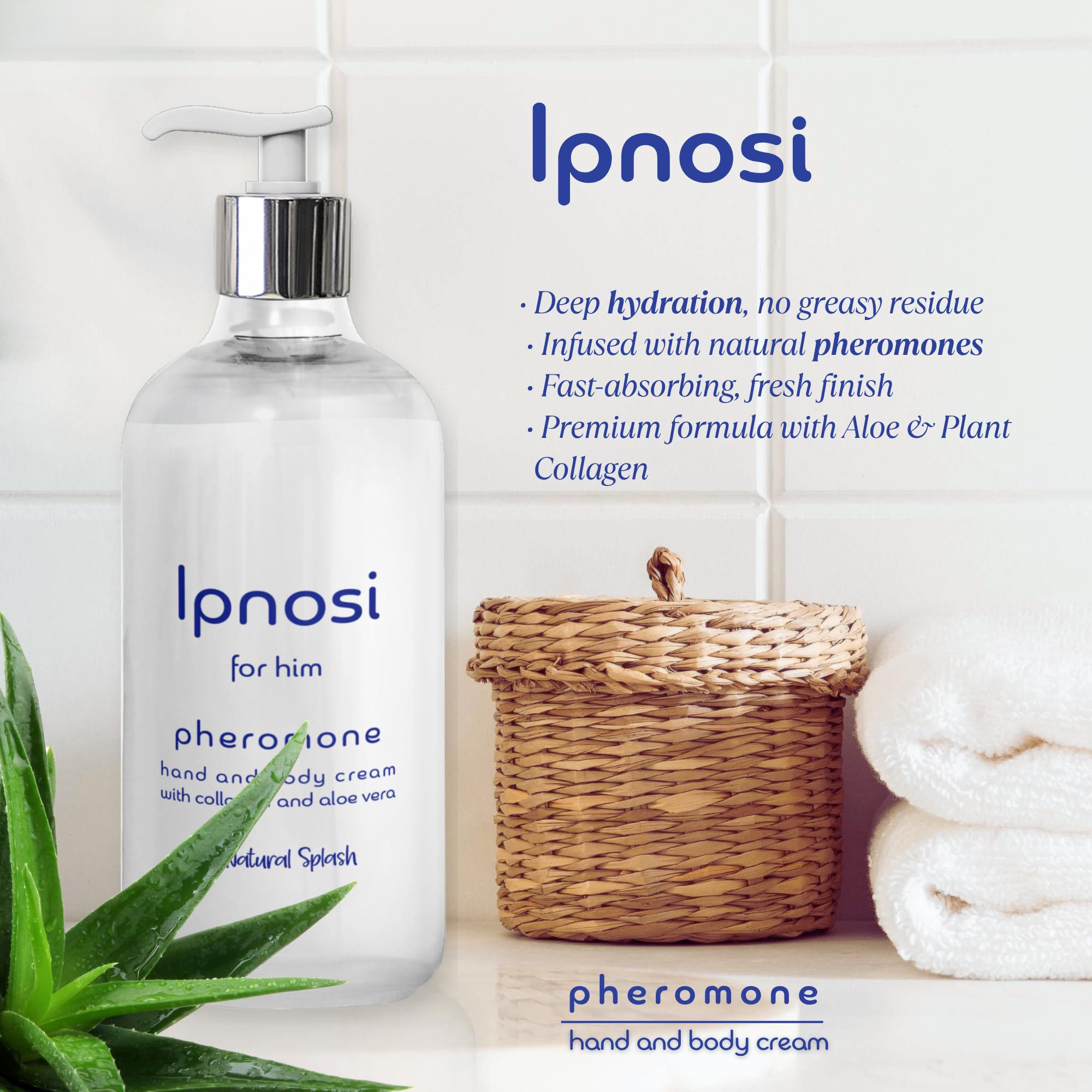 Natural Splash Ipnosi Pheromone Body Cream for Men – Hydrating, Fast-Absorbing Lotion, 8.45 oz