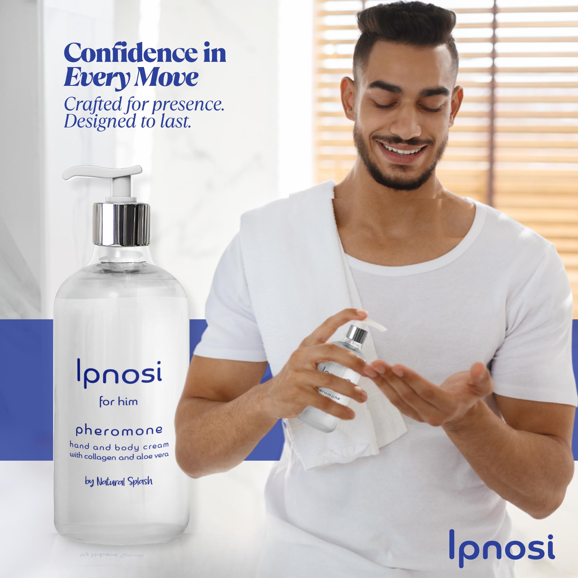 Natural Splash Ipnosi Pheromone Body Cream for Men – Hydrating, Fast-Absorbing Lotion, 8.45 oz