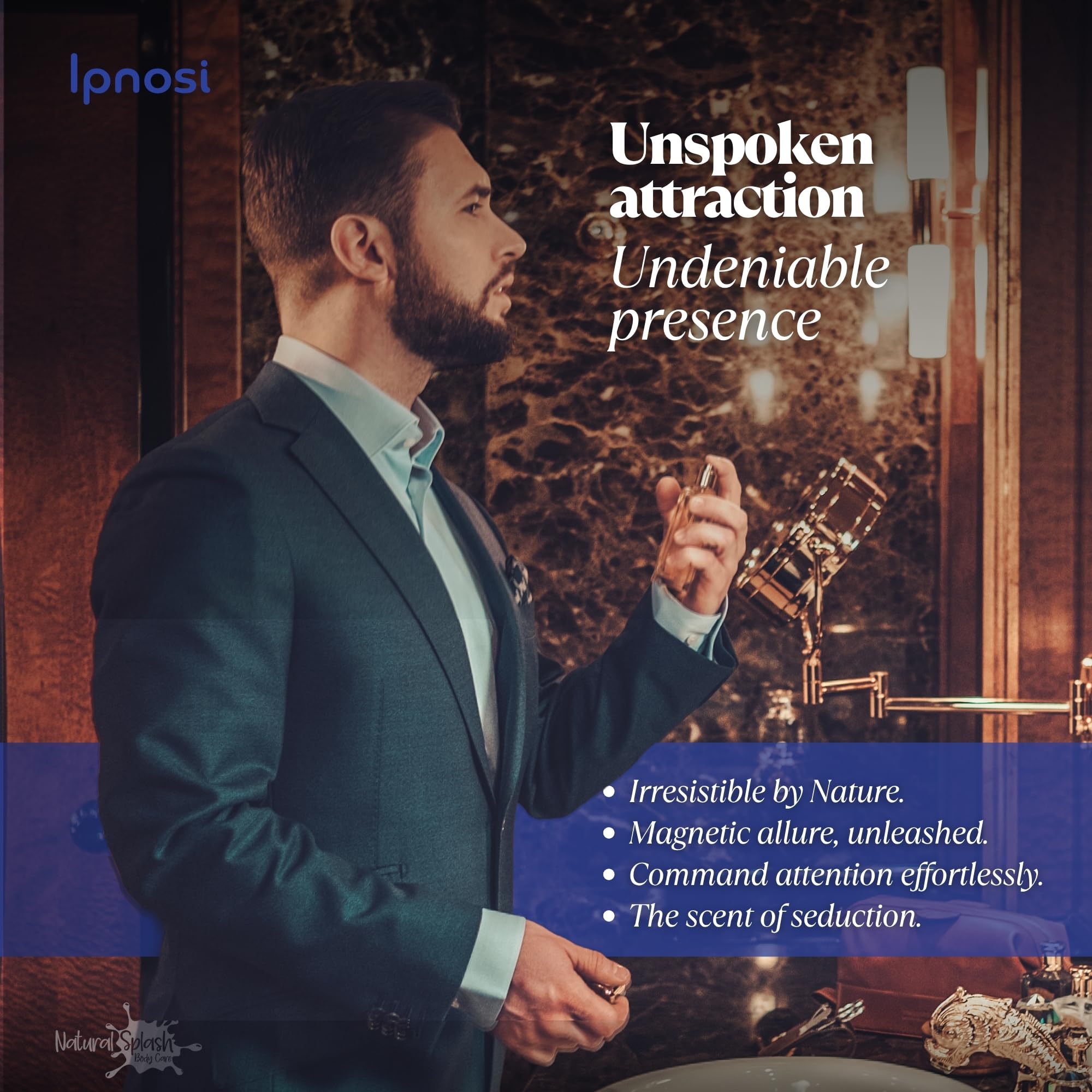 Natural Splash lpnosi For Him Pheromone Perfume – Long-Lasting Fragrance, Natural Essences, 1 fl oz