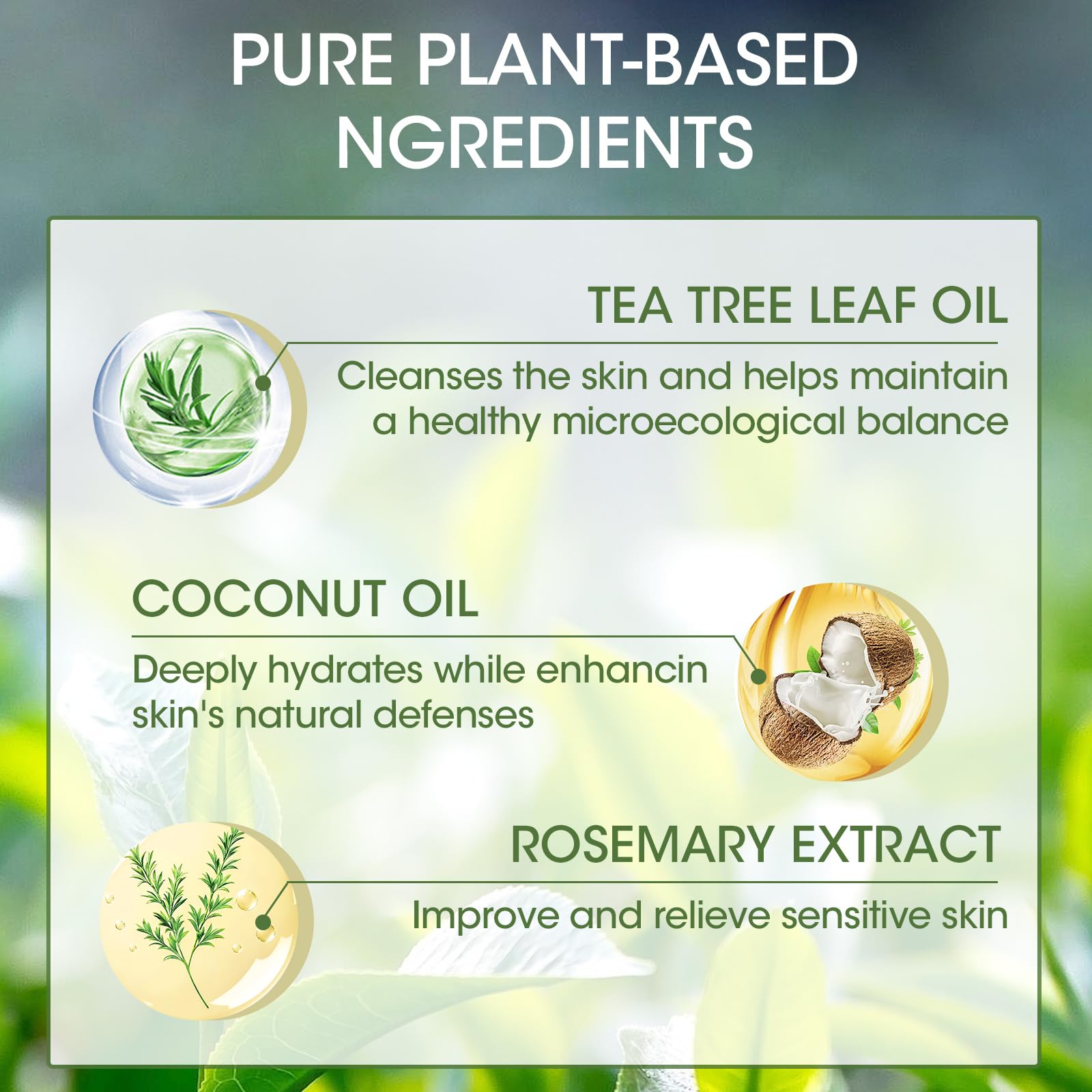 Natural Tea Tree Soap Bar Set – 3-Piece Plant-Based Cleanser with Tea Tree & Coconut Oil