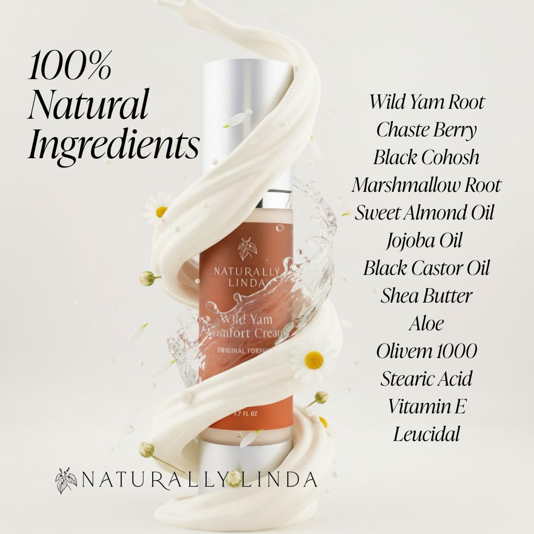 Naturally Linda Organic Wild Yam Cream for Hormone Comfort – Barbara O’Neill–Supported, 1.7 oz