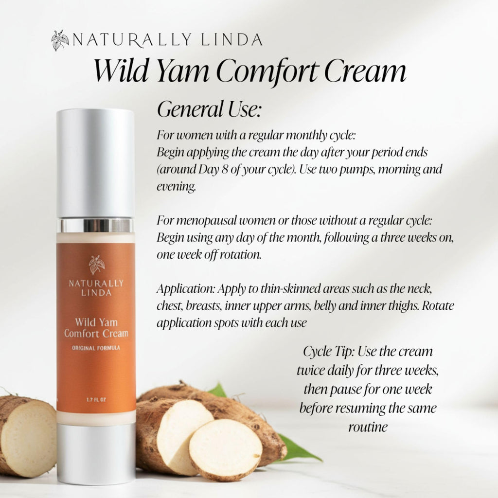 Naturally Linda Organic Wild Yam Cream for Hormone Comfort – Barbara O’Neill–Supported, 1.7 oz