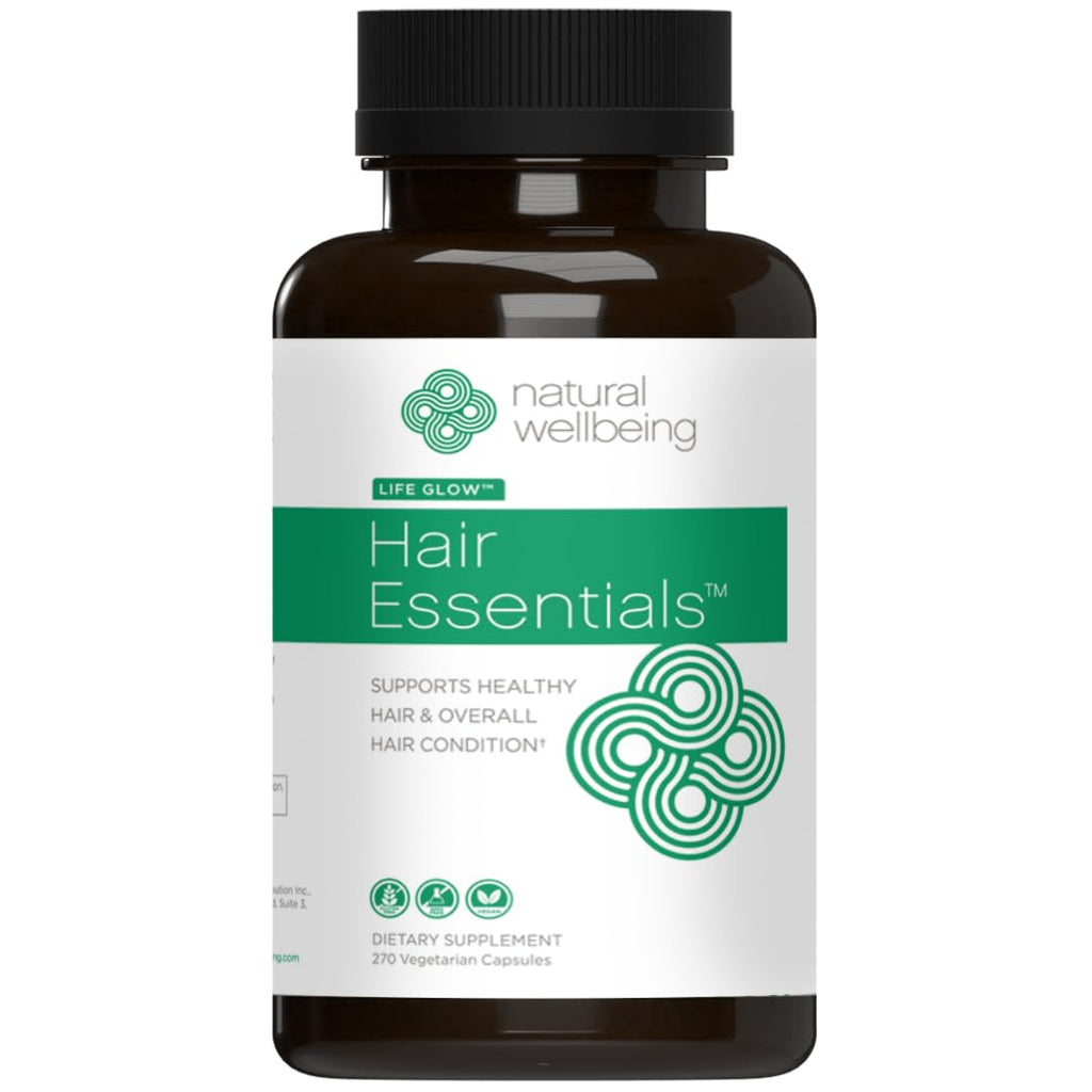 Natural Wellbeing Hair Essentials – DHT Blocker Hair Growth Supplement (270 Count) – Vegan Capsules