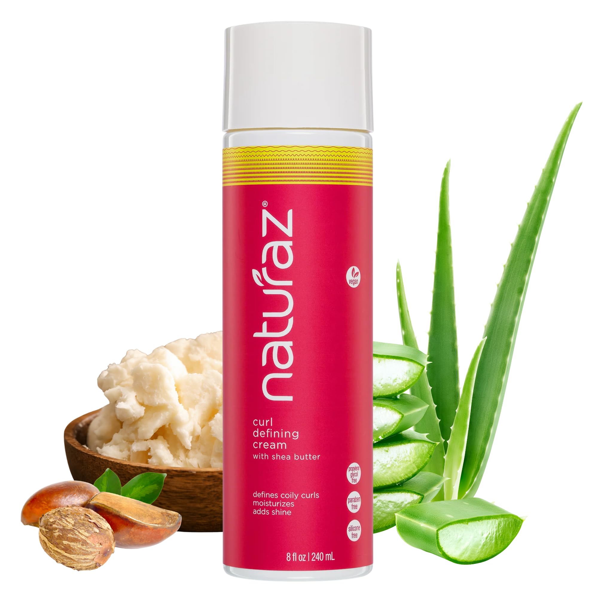 Naturaz Curl Defining Cream – Vegan, Cruelty-Free, Paraben-Free | Deep Moisture & Light Hold (8 oz)
