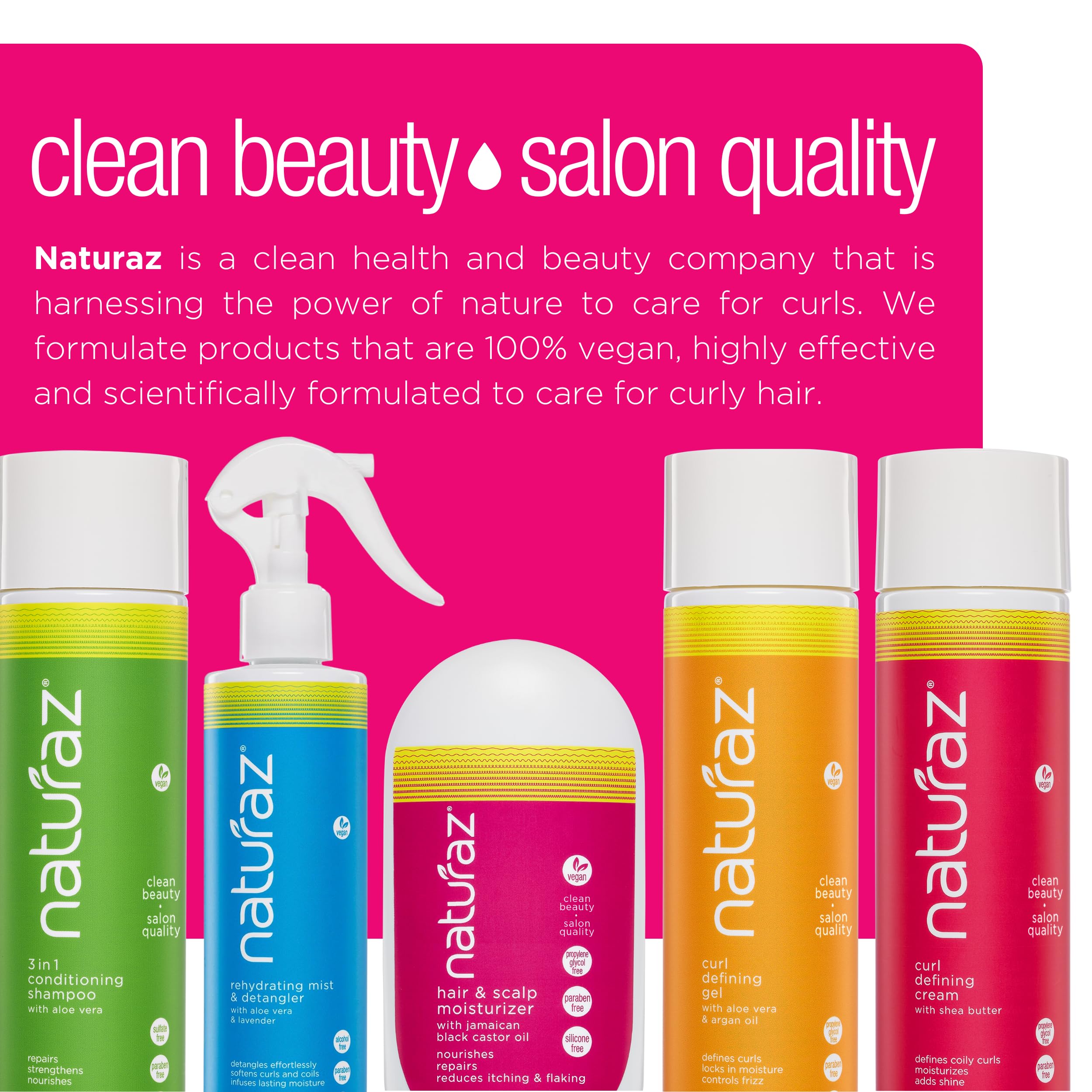 Naturaz Curl Defining Cream – Vegan, Cruelty-Free, Paraben-Free | Deep Moisture & Light Hold (8 oz)