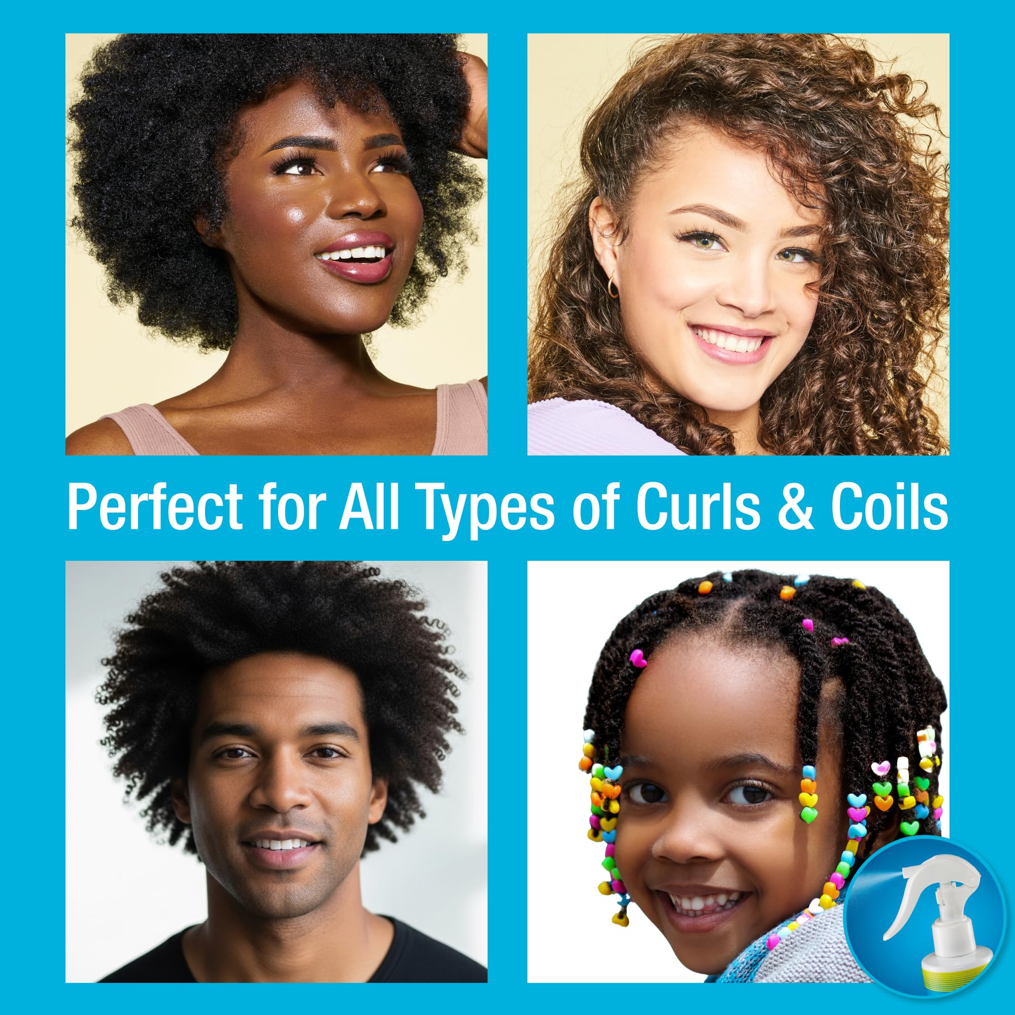 Naturaz Curly Hair Detangler Spray – Paraben & Silicone Free, Vegan, Soy & Nut Free, 8 fl oz