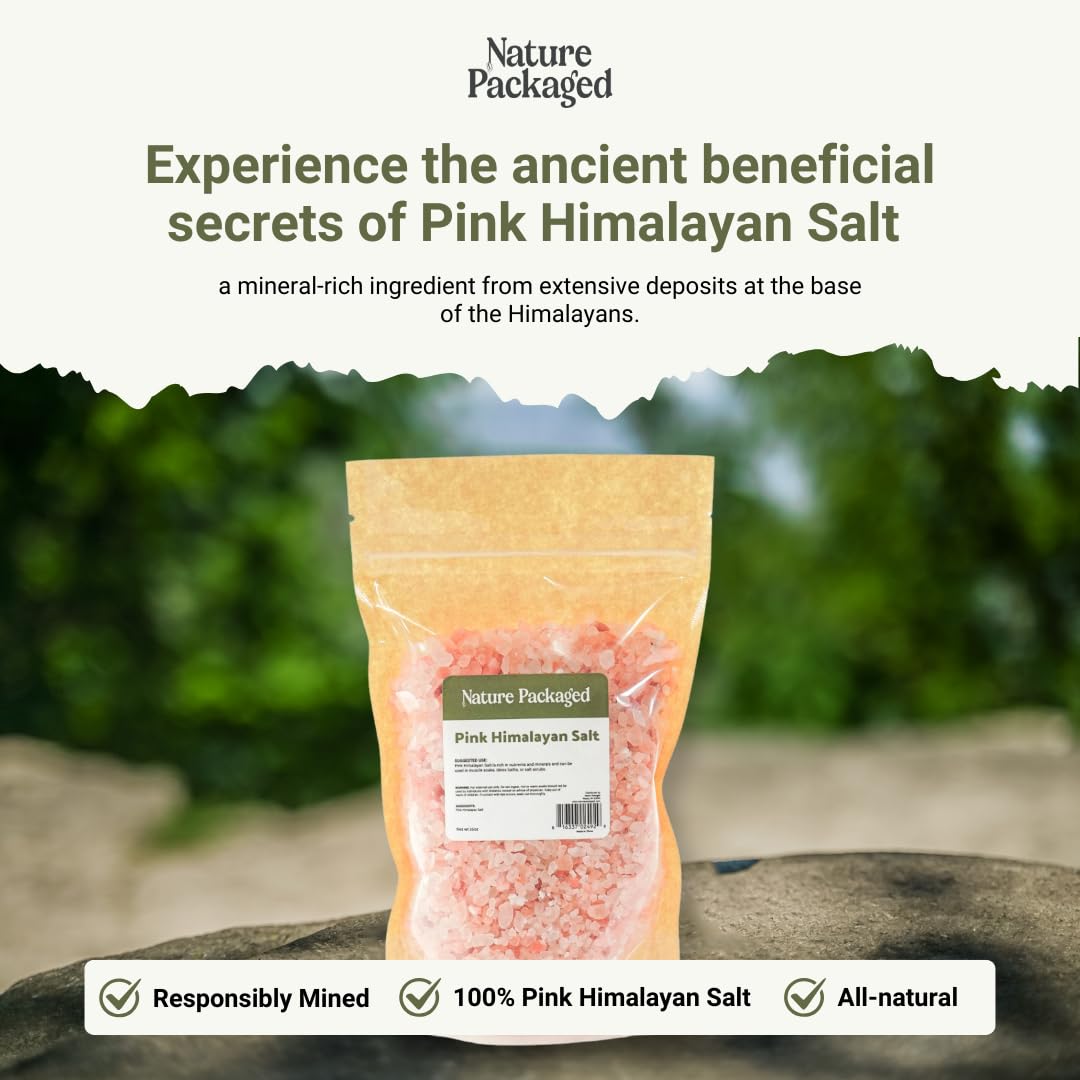 Nature Packaged Pink Himalayan Salt (16oz) – Direct from the Himalayas, Coarse Organic Salt