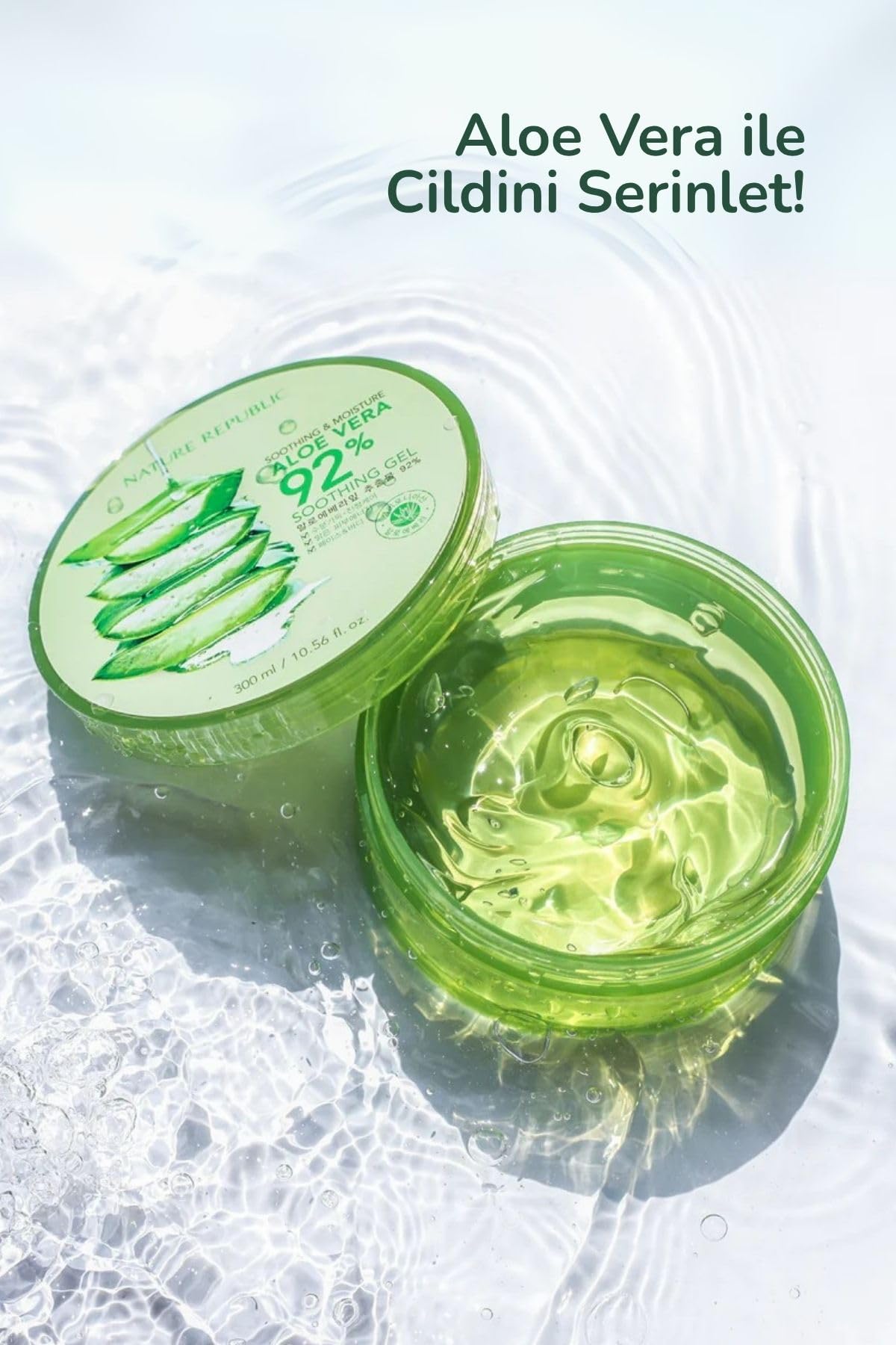 Nature Republic Aloe Gel 92% – Soothing Moisture, 10.56 fl oz