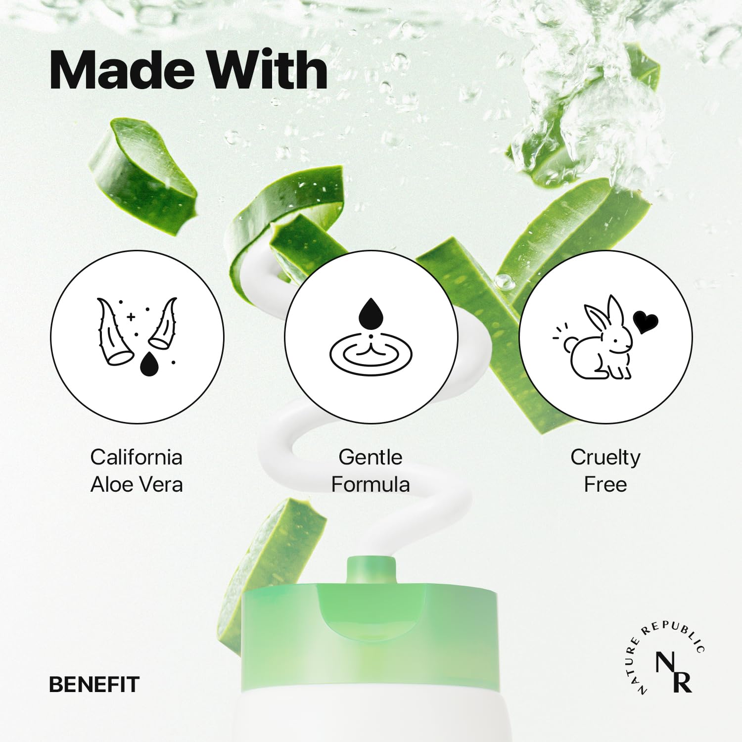 Nature Republic Mild and Moisture Aloe Vera Foam Cleanser - Hydrating Aloe Face Wash 150ml
