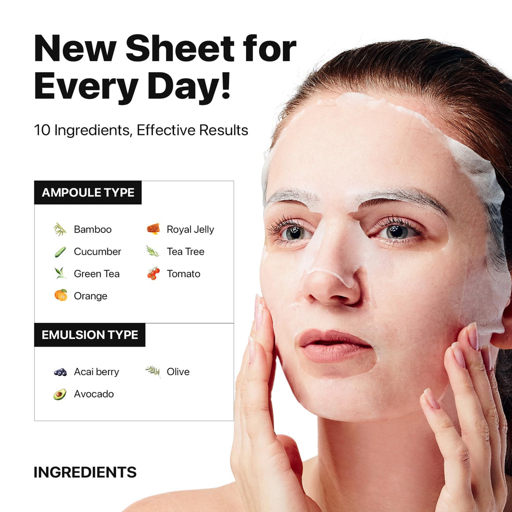 Nature Republic Real Nature Sheet Mask (10 Pack) – Hydration for All Skin Types