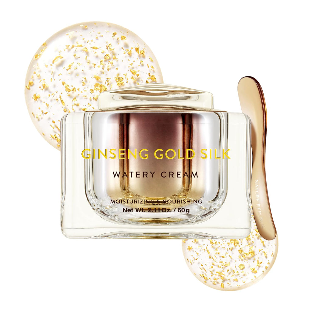 Nature Republic Ginseng Gold Silk Watery Cream – 6-Year Ginseng & 99.9% Pure Gold