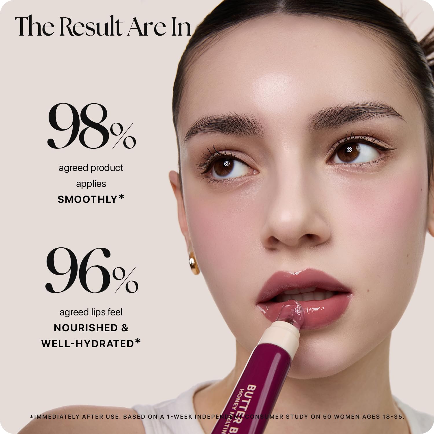 Nature Republic Honey Melting Lip Butter Balm – Hydrating Tinted Balm with Peptides (Black Cherry)