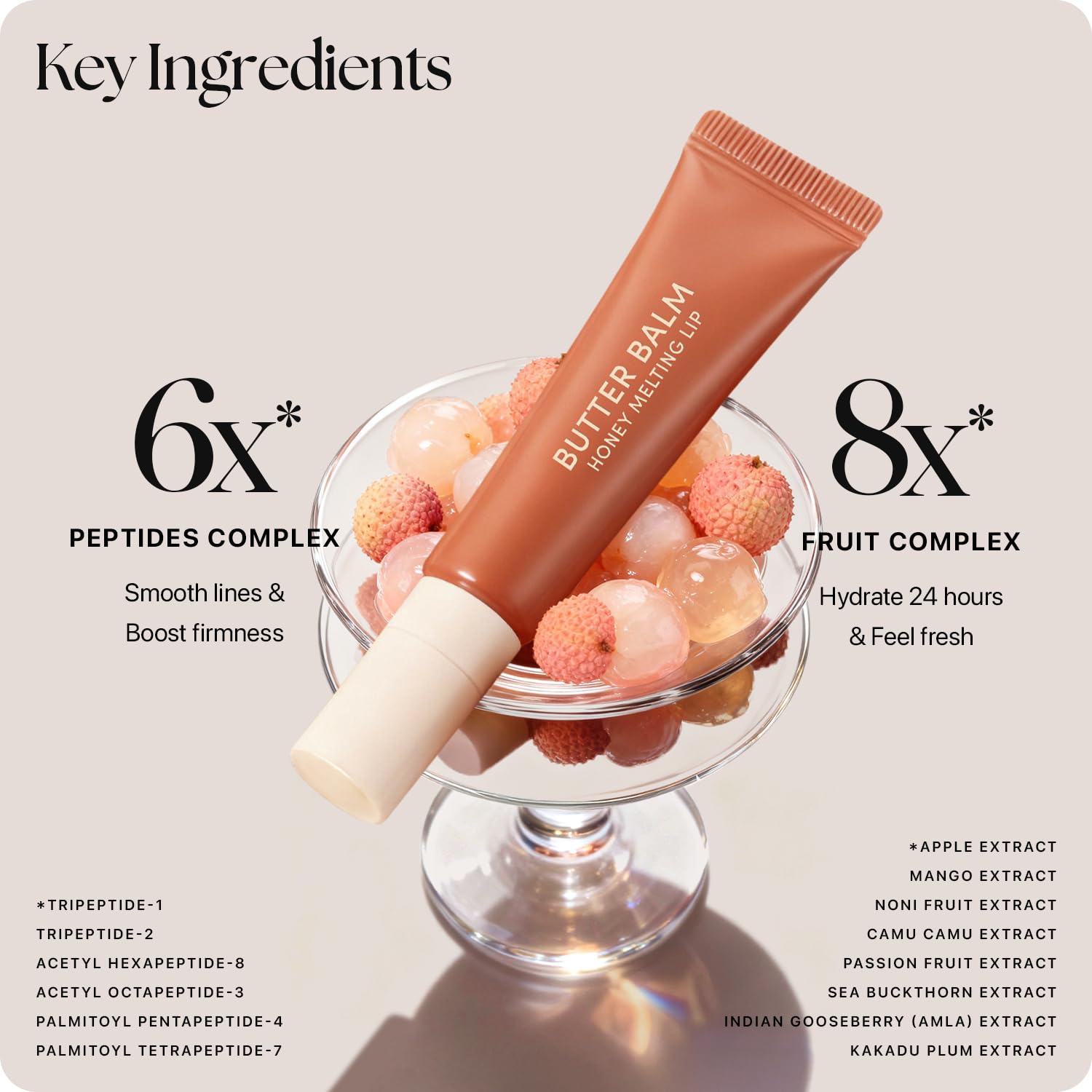 Nature Republic Honey Melting Lip Butter Balm – Hydrating Tinted Lip Balm with Peptides (Lychee Jelly)