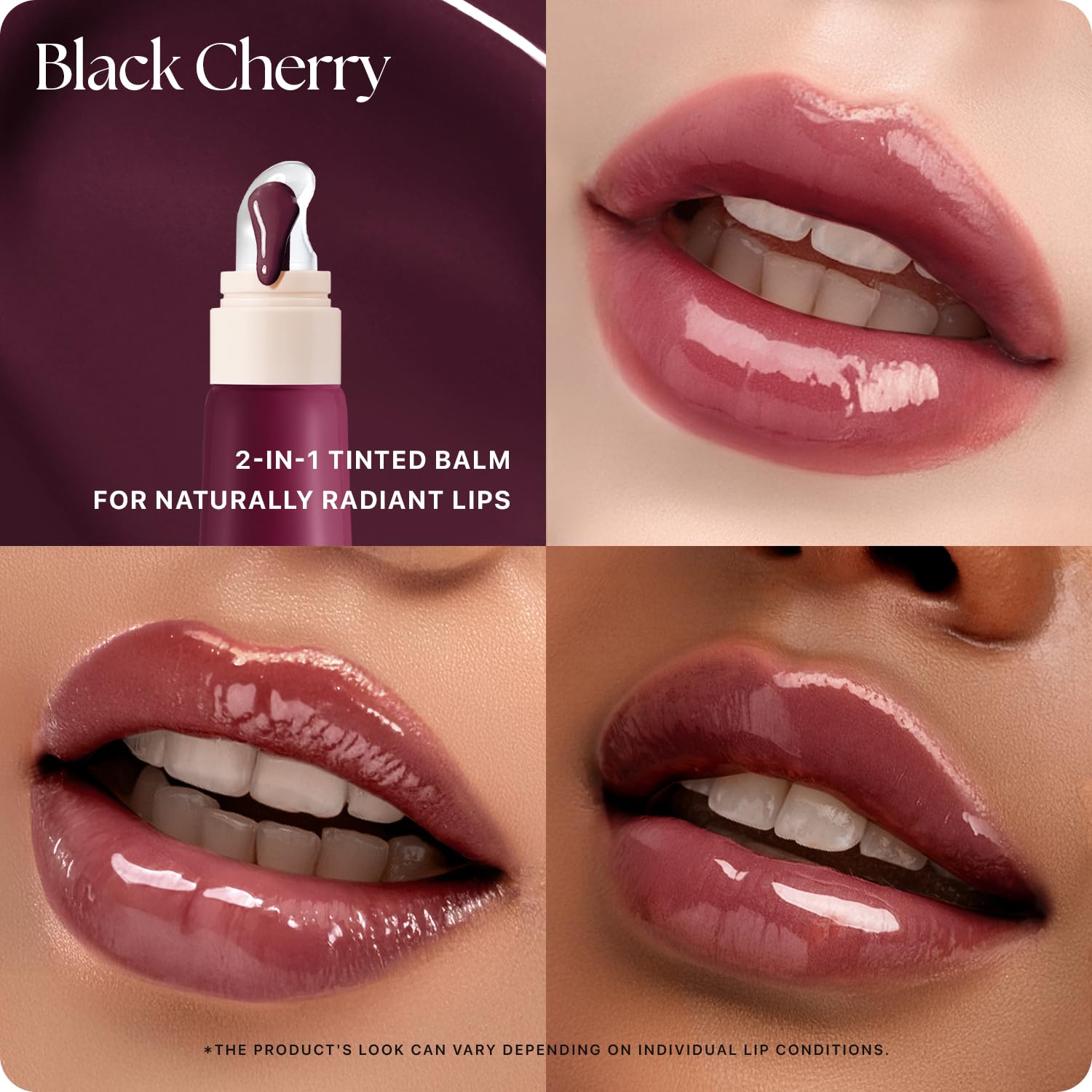 Nature Republic Honey Melting Lip Butter Balm – Hydrating Tinted Balm with Peptides (Black Cherry)