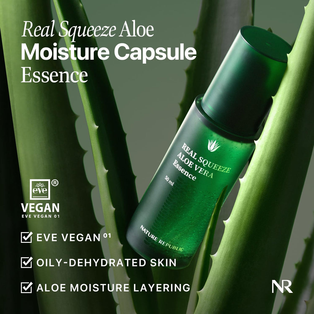 Nature Republic Real Squeeze Aloe Vera Essence – Lightweight Hydration & Glow, 50ml