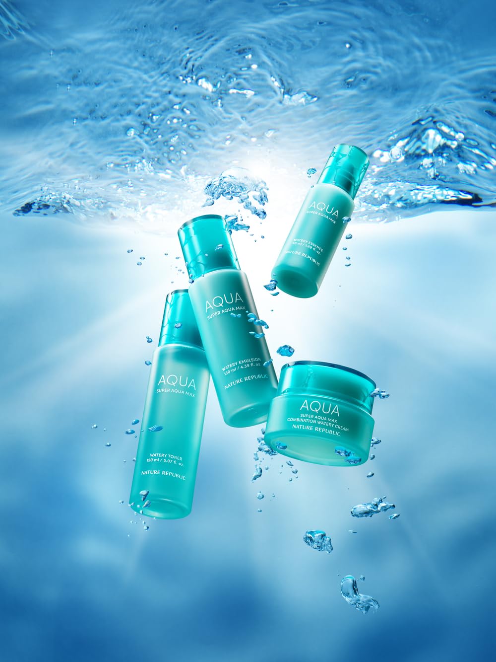 Nature Republic Super Aqua Max Watery Emulsion - Hydrating Deep Sea Water Daily Moisturizer 130ml