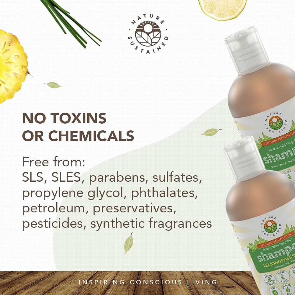 Nature Sustained Organic Shampoo – Probiotic, Hypoallergenic, Sulfate-Free (Gallon with Pump)