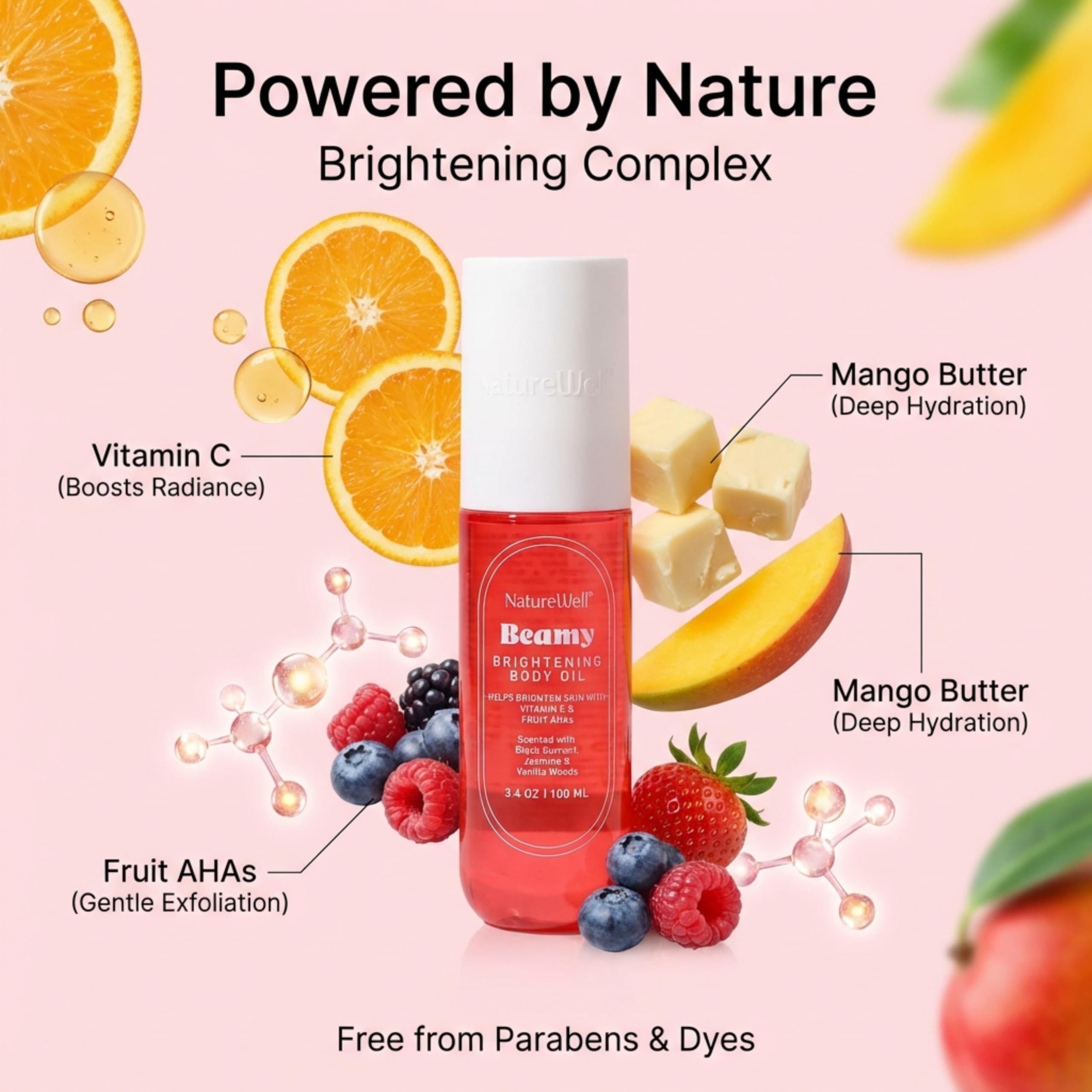 NATURE WELL Beamy Brightening Body Oil – Fast-Absorbing Hydration