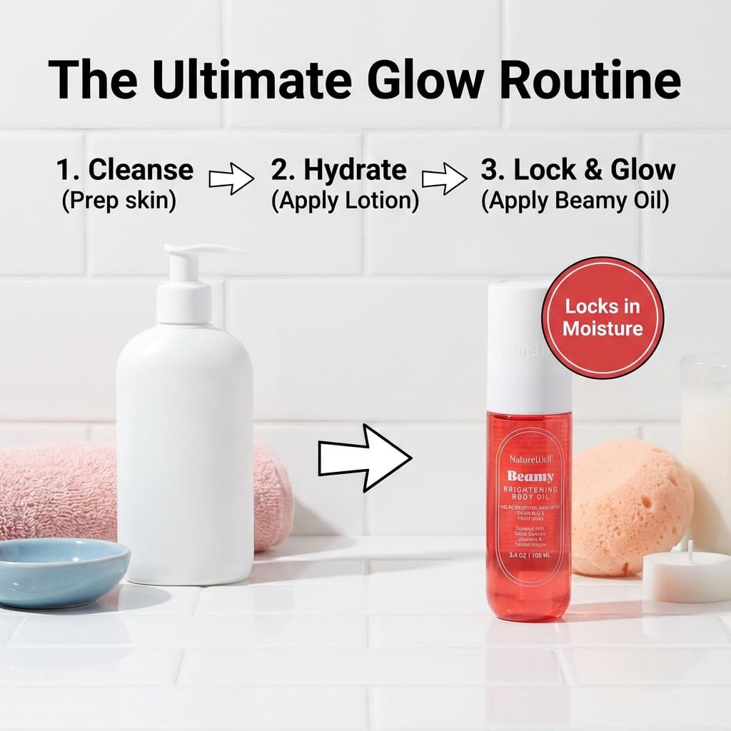 NATURE WELL Beamy Brightening Body Oil – Fast-Absorbing Hydration