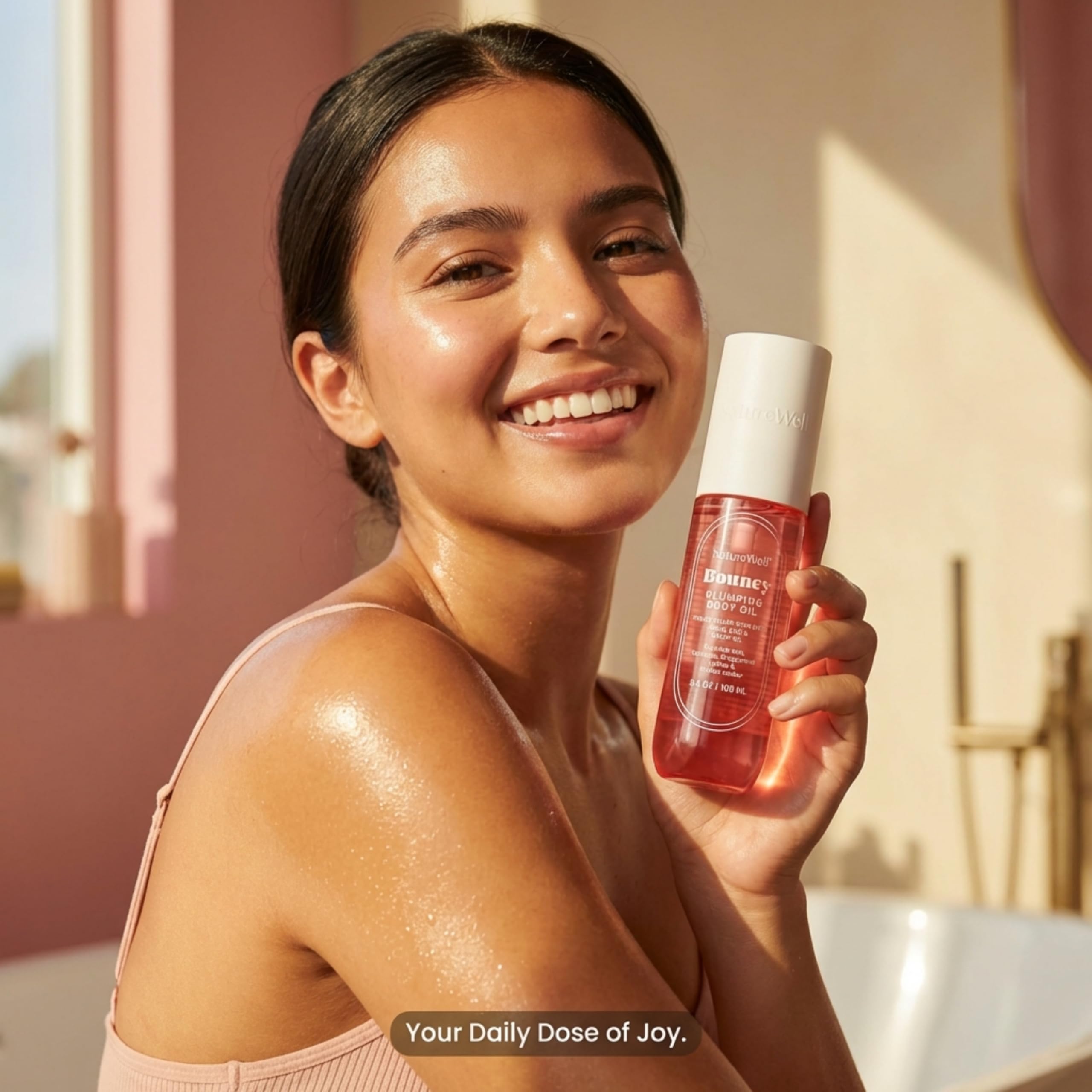 NATURE WELL Bouncy Plumping Body Oil – Fast-Absorbing Hydration for Elasticity and Bounce | 3.4 Oz