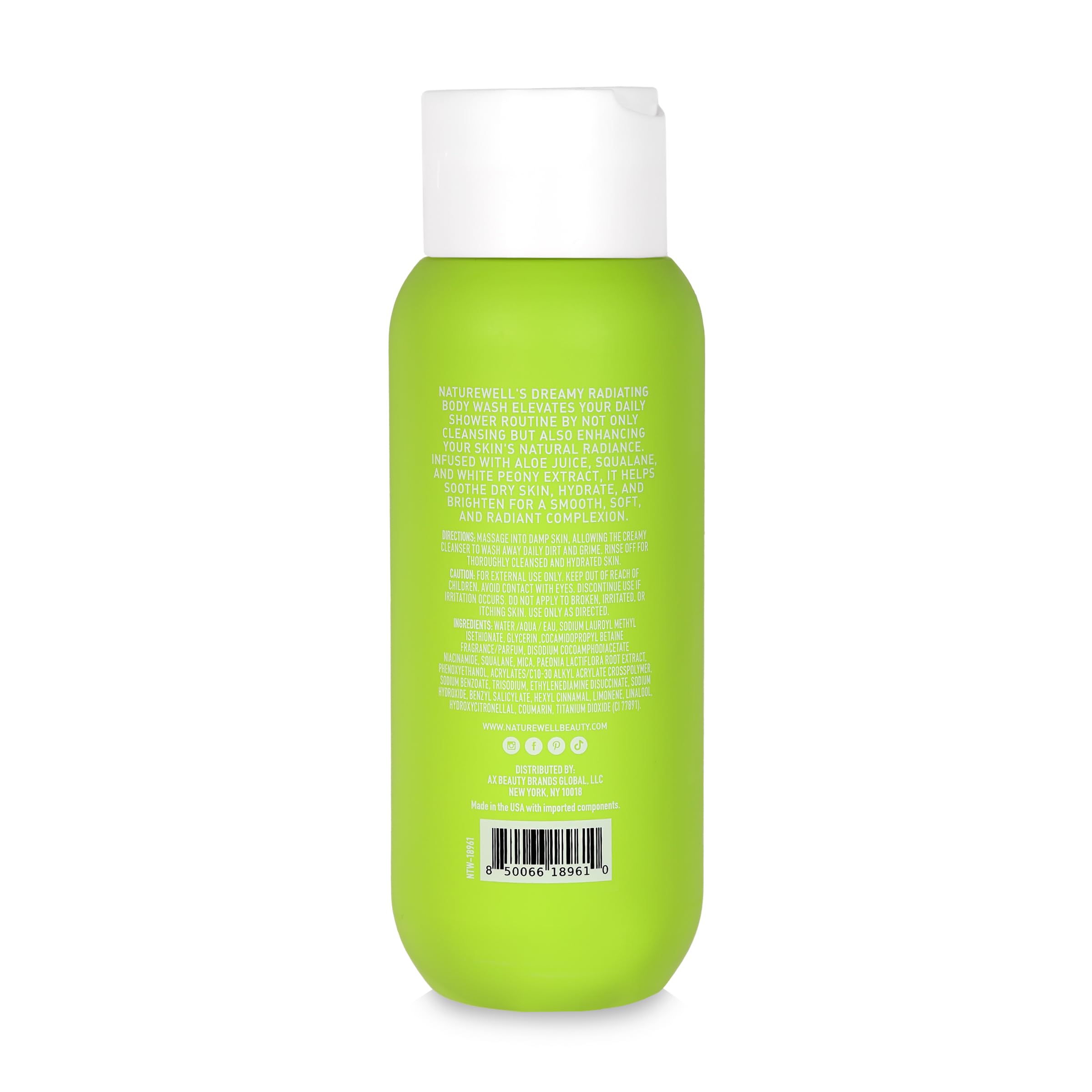 NATURE WELL Dreamy Radiating & Cleansing Body Wash | Aloe, Squalane & White Peony