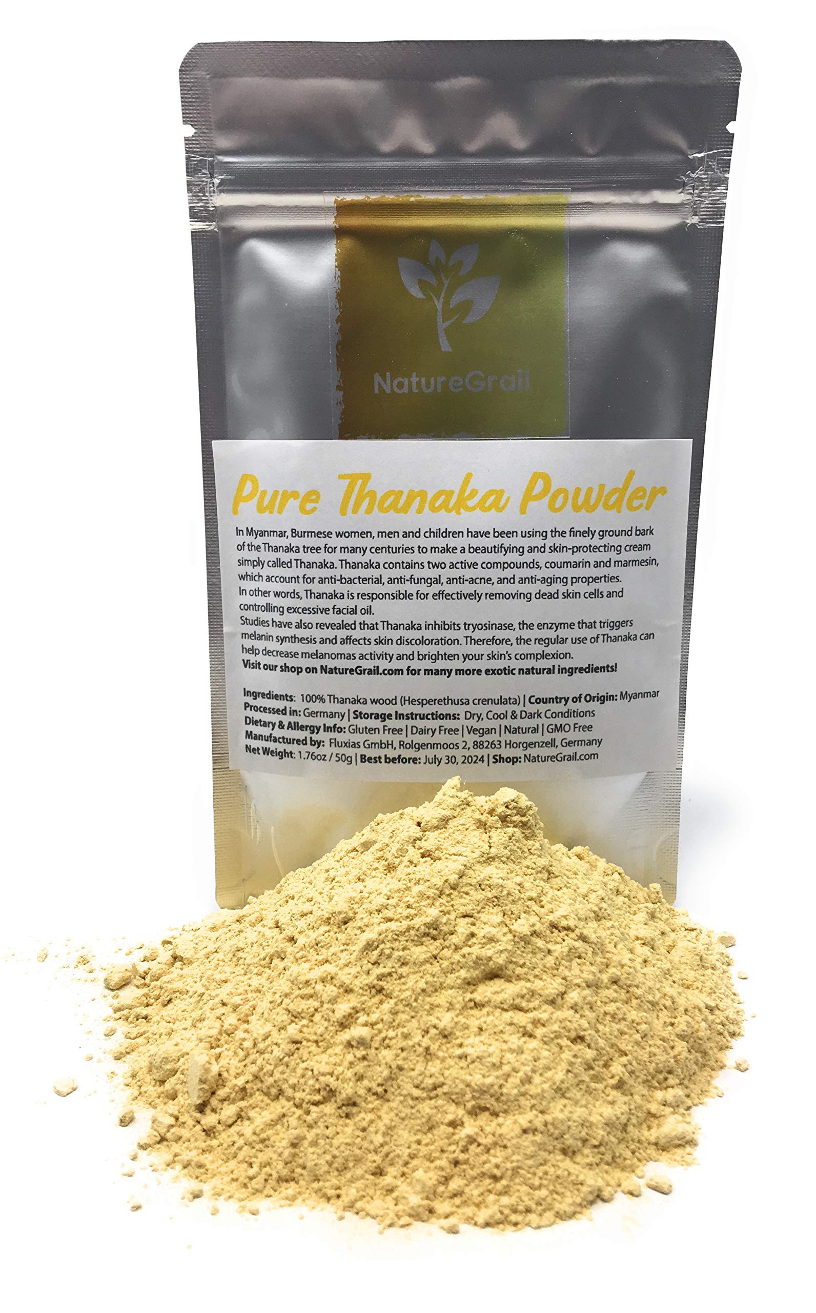 Naturegrail Pure Thanaka Powder – 50g from Thailand | 100% Thanaka Wood