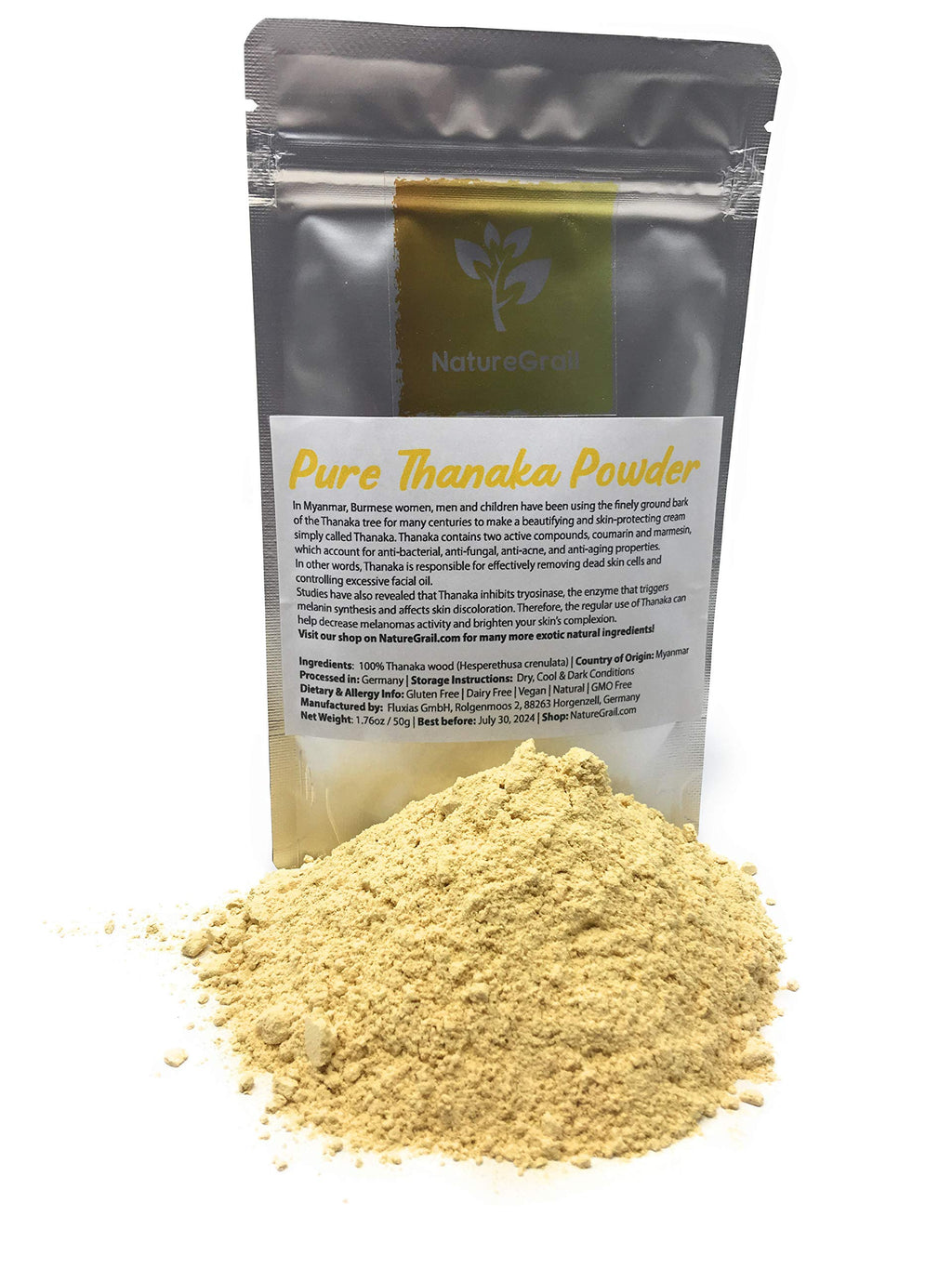 Naturegrail Pure Thanaka Powder – 50g from Thailand | 100% Thanaka Wood