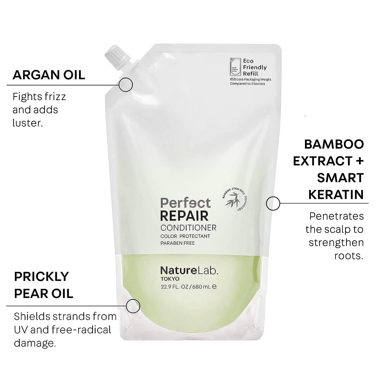 NatureLab.TOKYO Perfect Repair Shampoo & Conditioner Duo — Refill Pouch, 22.9oz Each