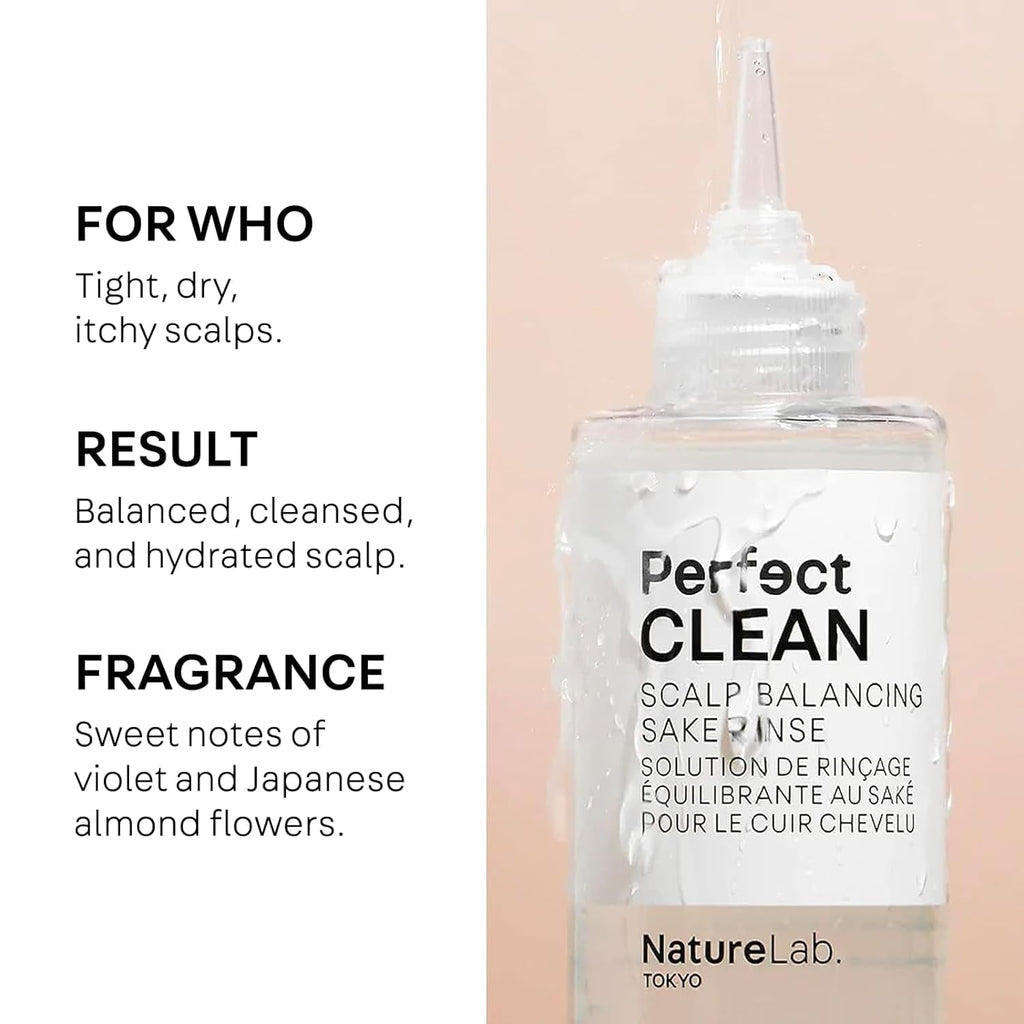 NatureLab.TOKYO Perfect Clean 2-in-1 Scalp Scrub & Balancing Sake Rinse – Clarifying Hair Treatment Duo