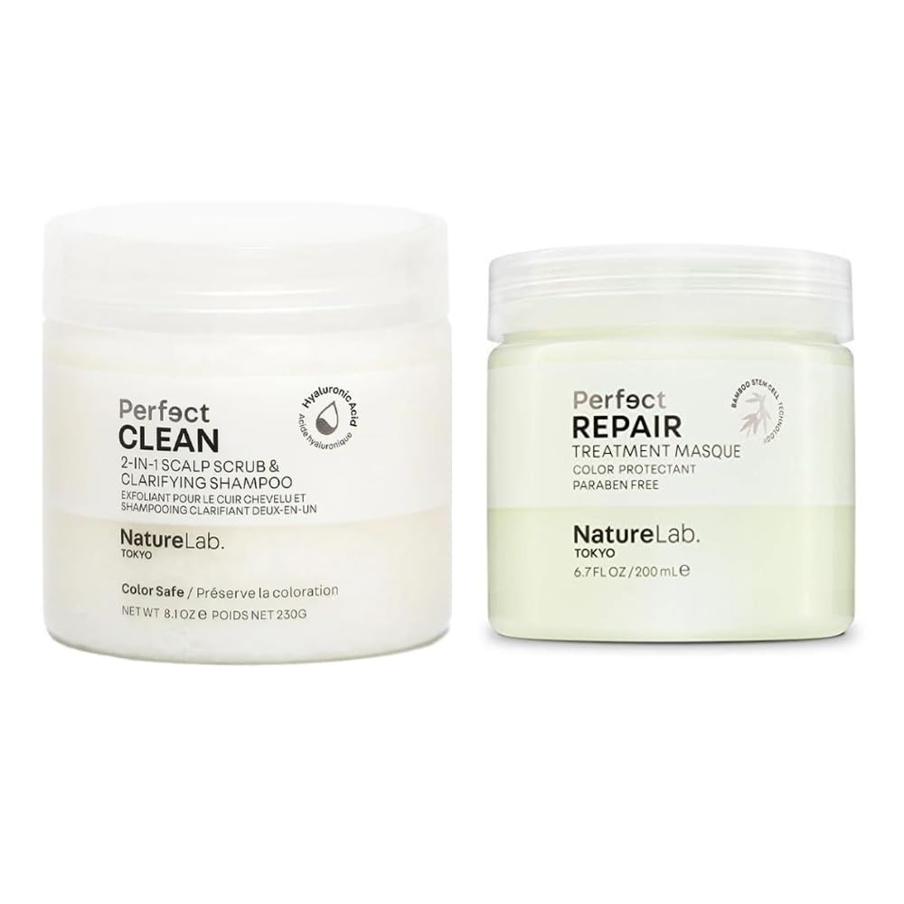 NatureLab.TOKYO Perfect Clean & Repair Duo: 2-in-1 Scalp Scrub & Repair Masque (8.1 oz + 6.7 oz)