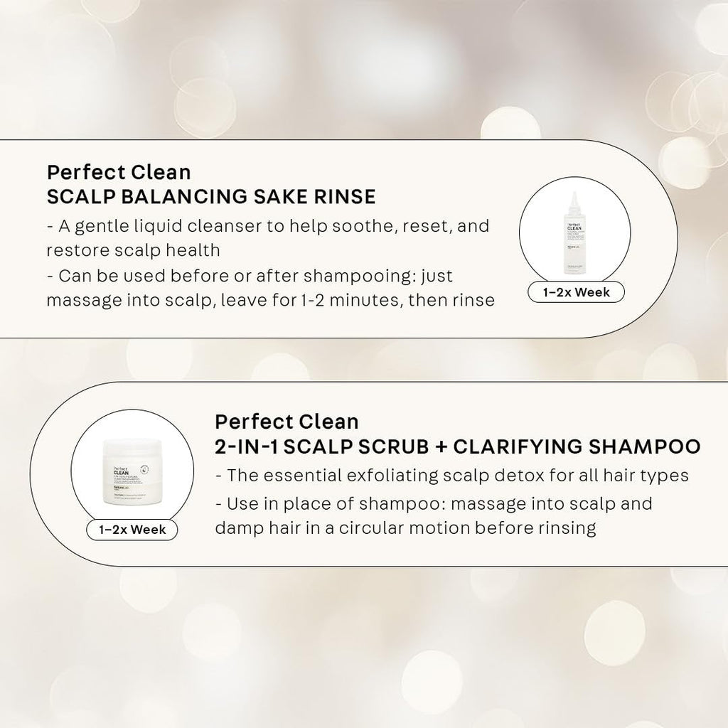 NatureLab.TOKYO Perfect Clean 2-in-1 Scalp Scrub & Balancing Sake Rinse – Clarifying Hair Treatment Duo