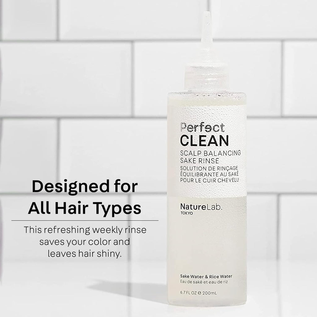 NatureLab.TOKYO Perfect Clean 2-in-1 Scalp Scrub & Balancing Sake Rinse – Clarifying Hair Treatment Duo