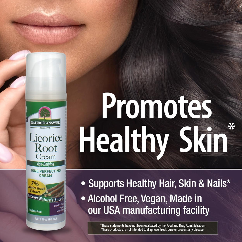 Nature's Answer Licorice Root Cream – Skin Tone Perfecting Moisturizer with 7% Licorice & Shea Butter – Alcohol & Paraben Free