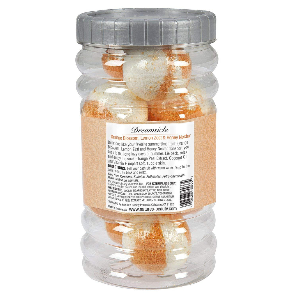 Nature's Beauty Dreamsicle Bath Bomb Gift Set – 2 Pack, 20 Bath Bombs, Citrus Orange Blossom, Lemon Zest & Honey Nectar